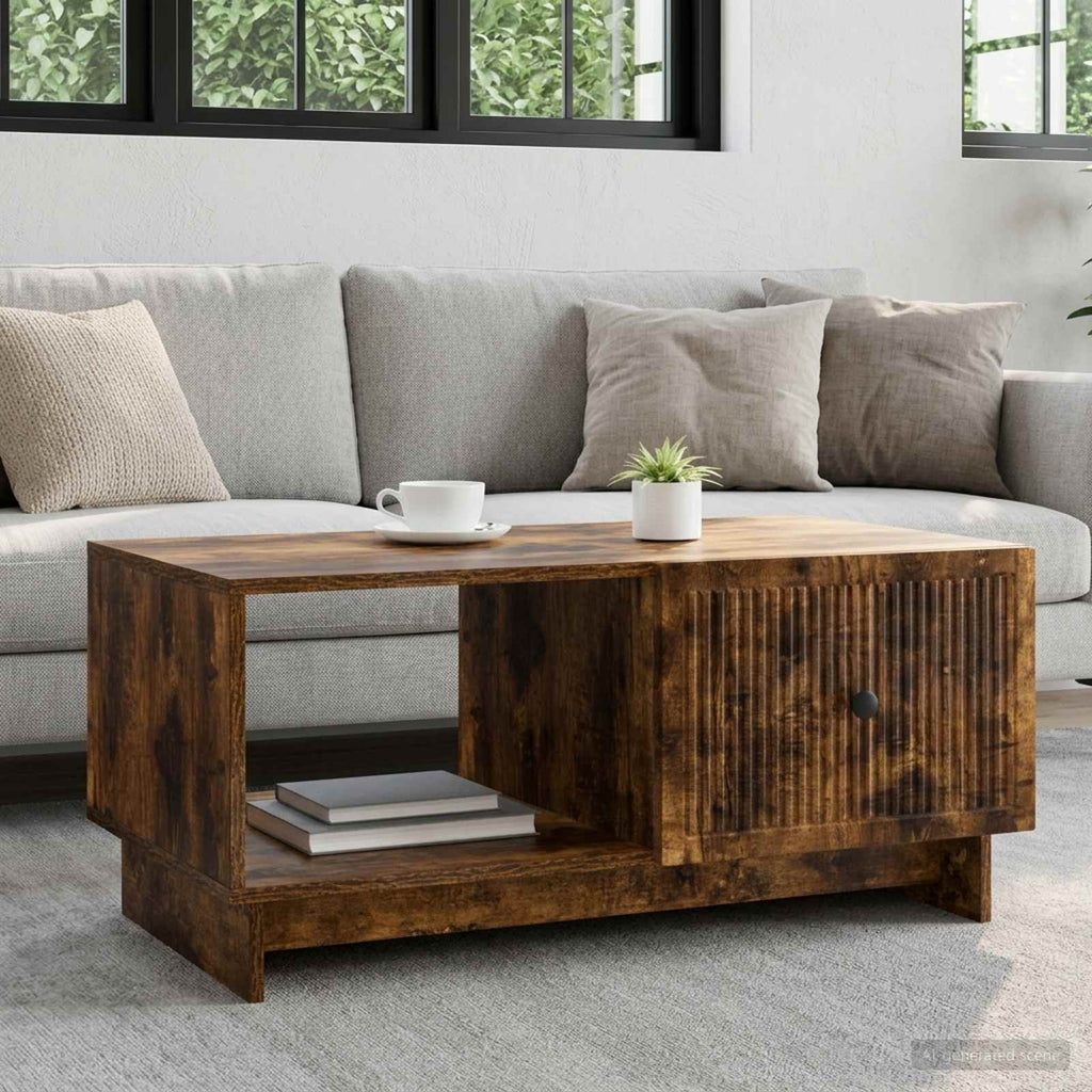 vidaXL Stolik kawowy Dąb wędzony 90 x 50 x 40 cm Drewno inżynieryjne