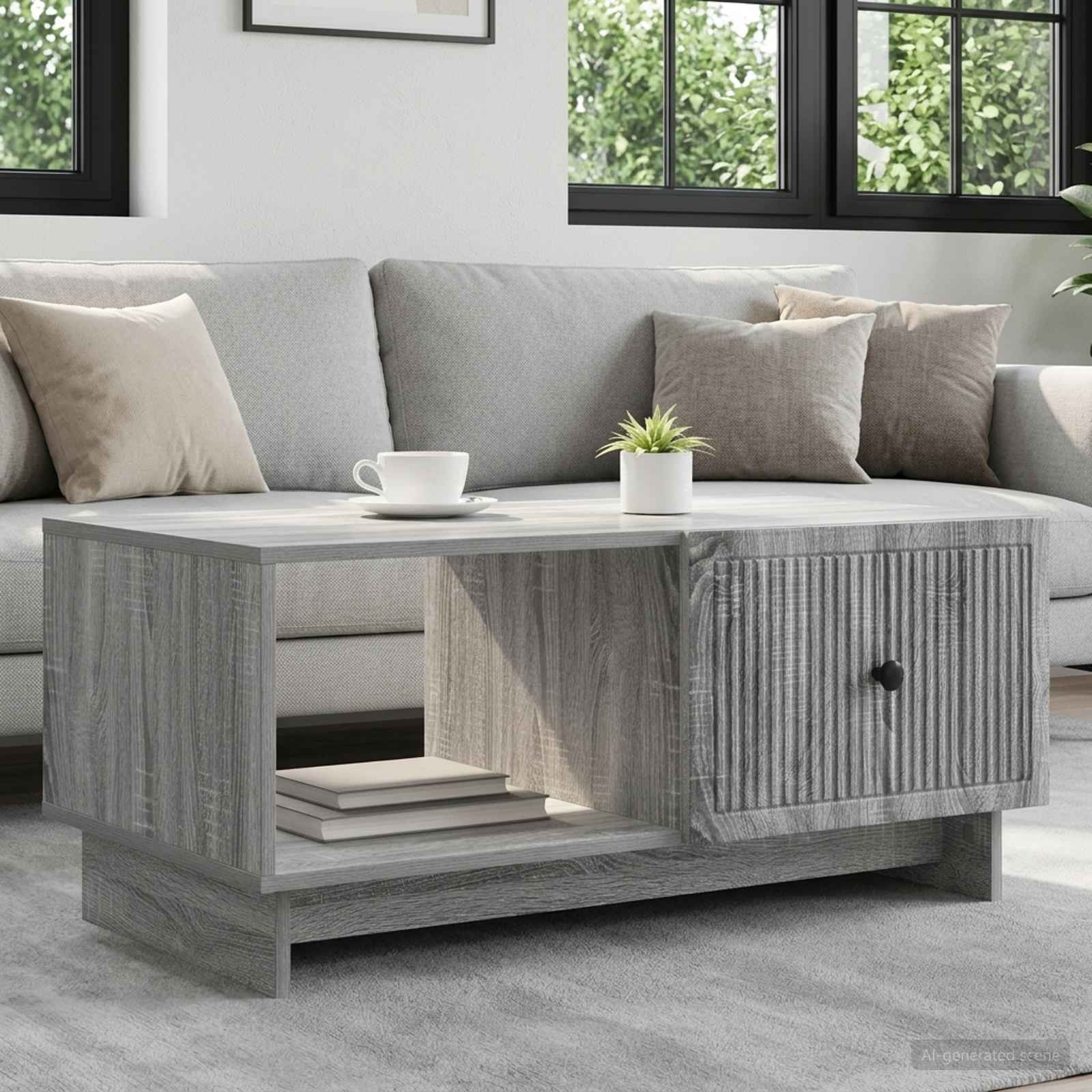 vidaXL Stolik kawowy Szary Sonoma 90 x 50 x 40 cm Drewno inżynieryjne