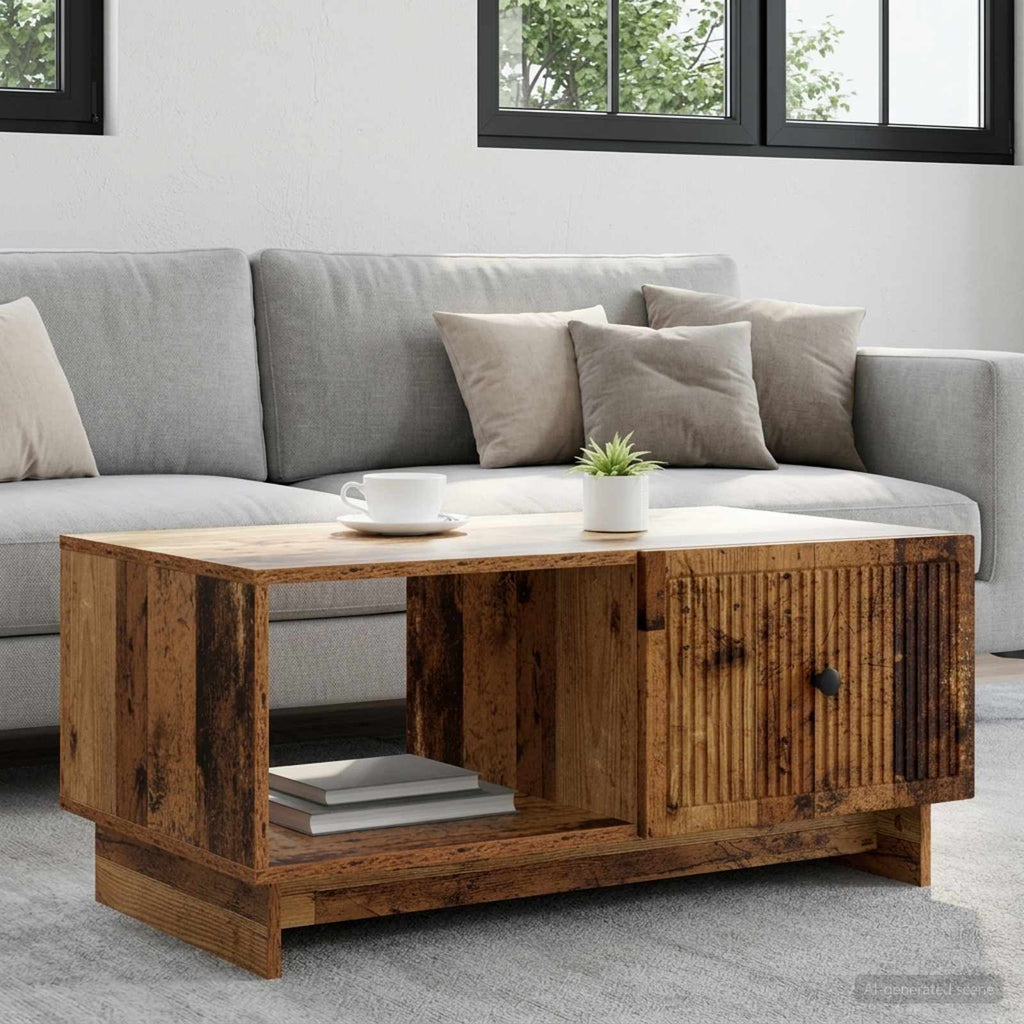 vidaXL Stolik kawowy Stare drewno 90 x 50 x 40 cm Drewno inżynieryjne
