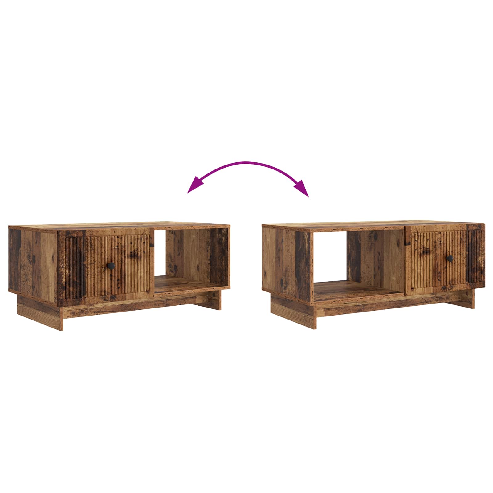 vidaXL Stolik kawowy Stare drewno 90 x 50 x 40 cm Drewno inżynieryjne