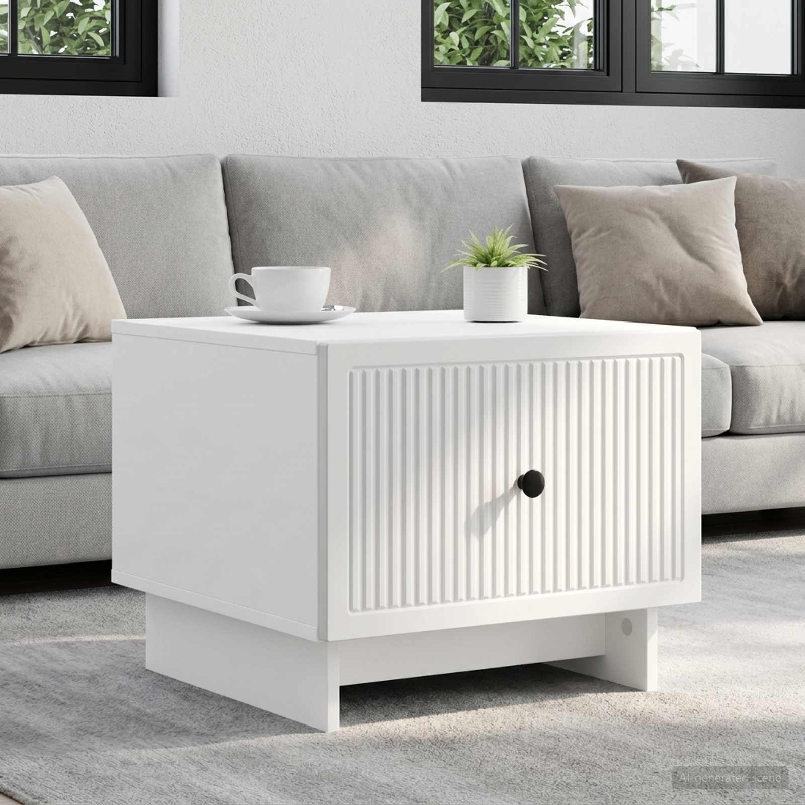 vidaXL Stolik kawowy Biały 49 x 50 x 40 cm Drewno inżynieryjne