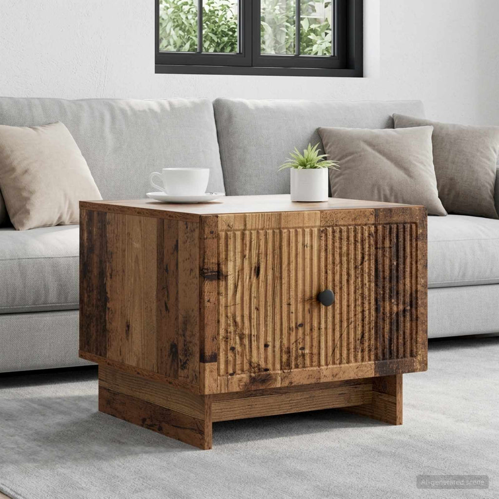 vidaXL Stolik kawowy Stare drewno 49 x 50 x 40 cm Drewno inżynieryjne