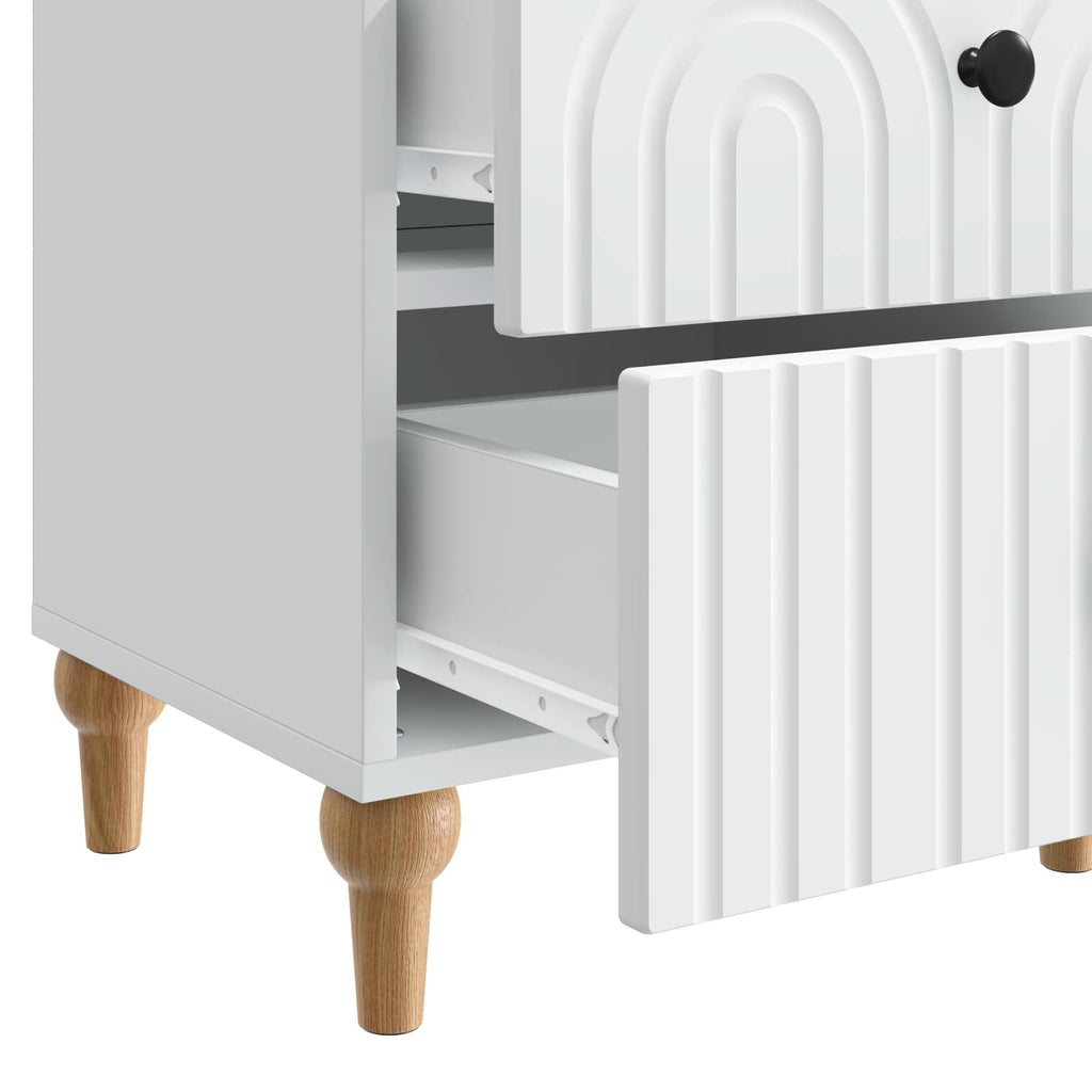 vidaXL Szafka Nocna 2 pcs Biały 43 x 34,5 x 48 cm Drewno inżynieryjne