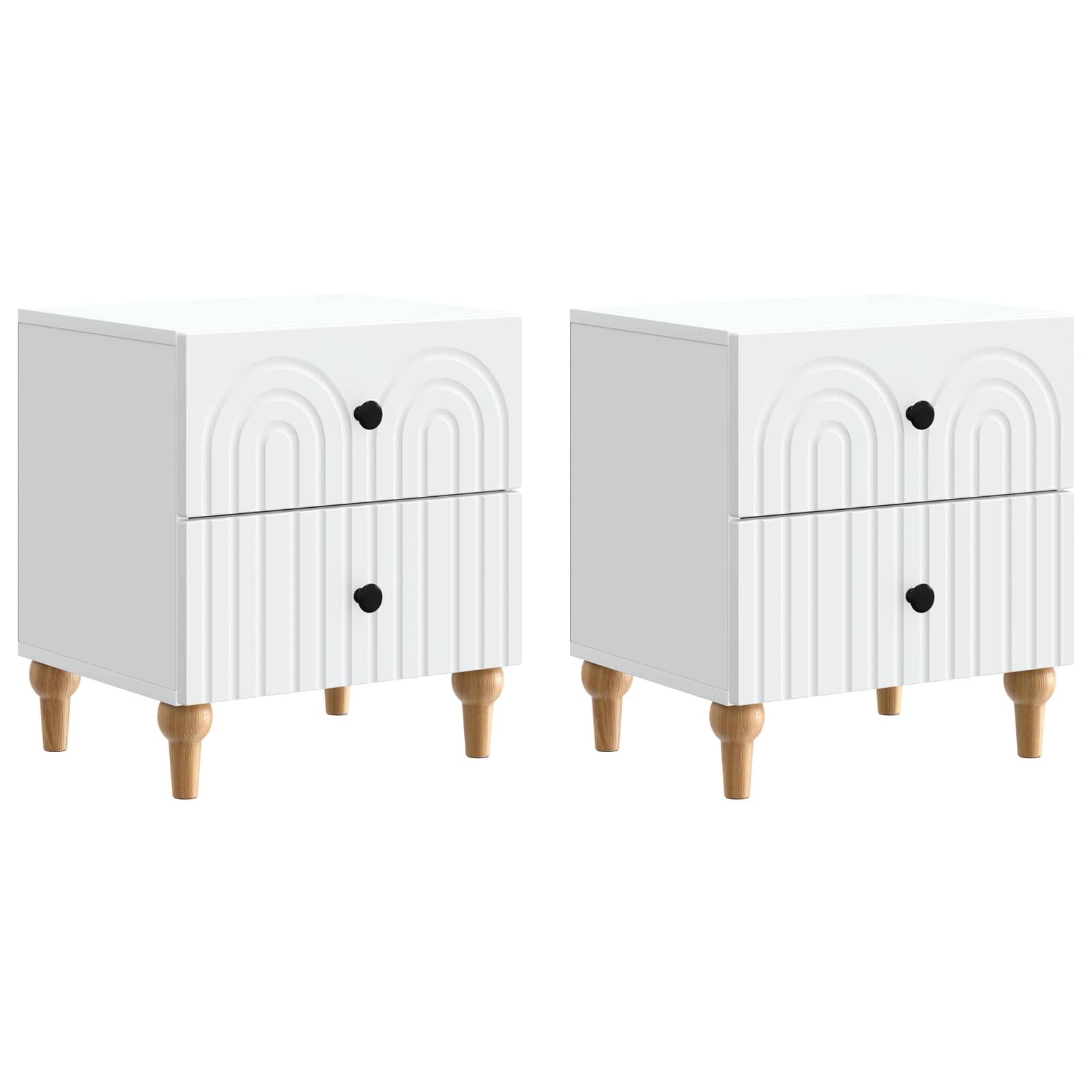 vidaXL Szafka Nocna 2 pcs Biały 43 x 34,5 x 48 cm Drewno inżynieryjne