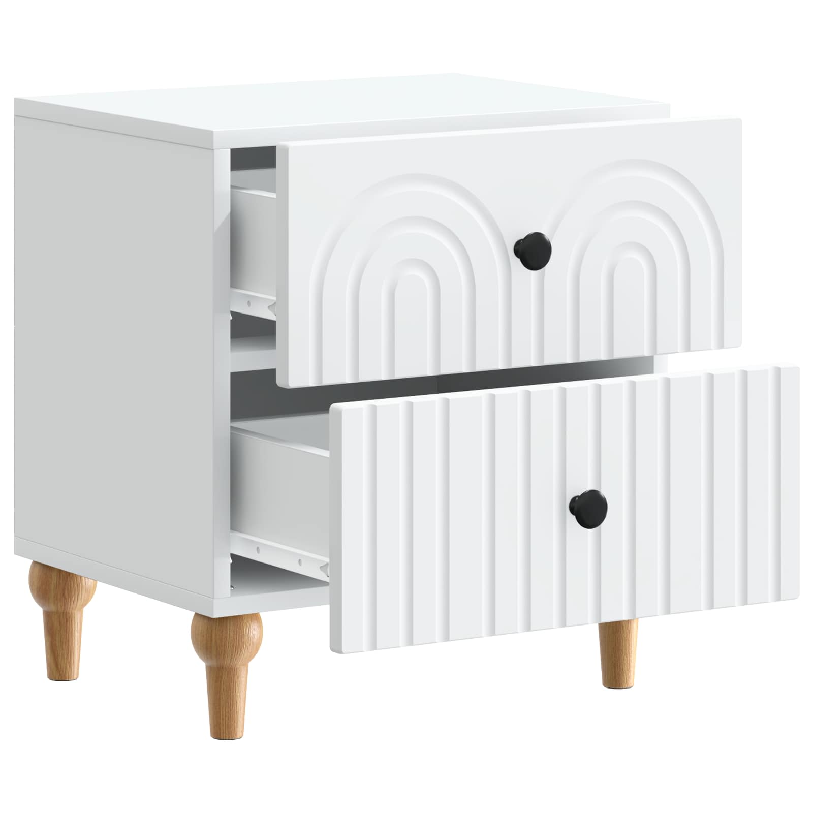 vidaXL Szafka Nocna 2 pcs Biały 43 x 34,5 x 48 cm Drewno inżynieryjne