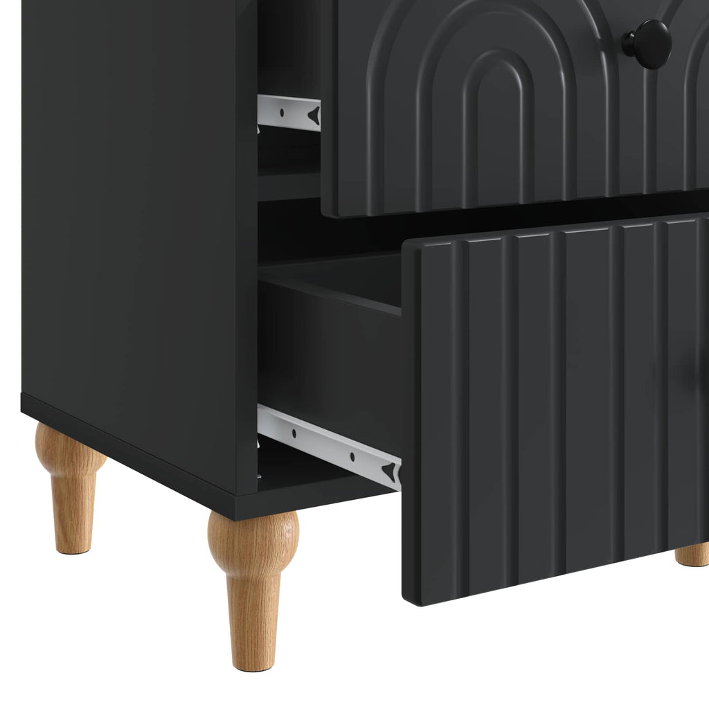 vidaXL Szafka Nocna 2 pcs Czarny 43 x 34,5 x 48 cm Drewno inżynieryjne