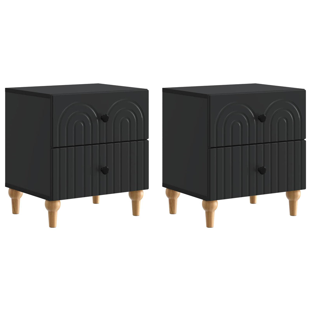 vidaXL Szafka Nocna 2 pcs Czarny 43 x 34,5 x 48 cm Drewno inżynieryjne