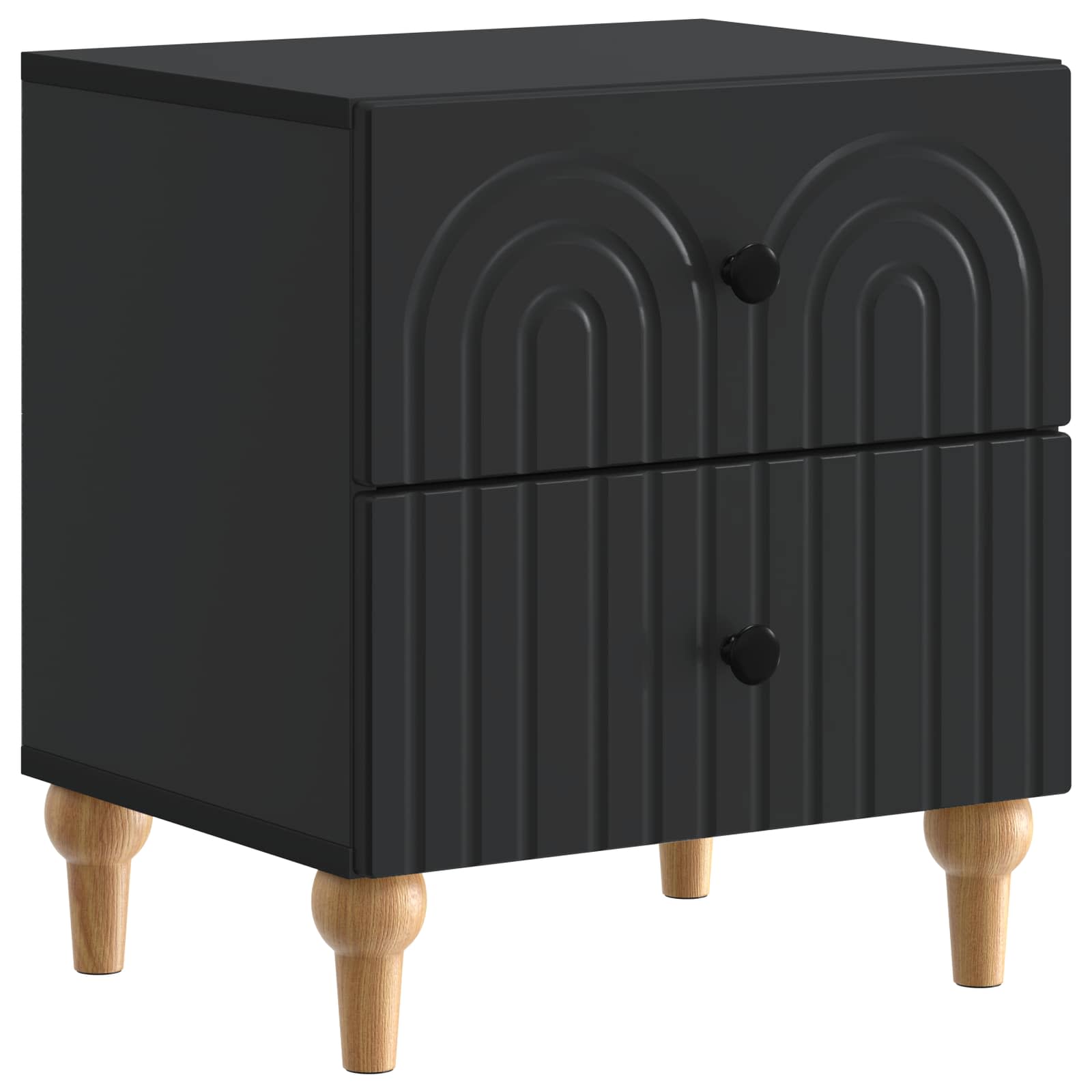 vidaXL Szafka Nocna 2 pcs Czarny 43 x 34,5 x 48 cm Drewno inżynieryjne