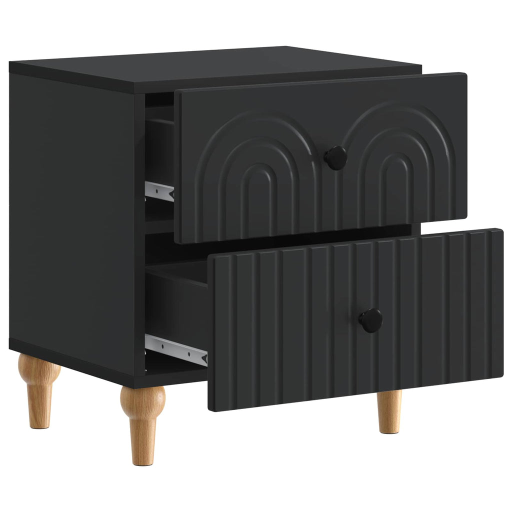 vidaXL Szafka Nocna 2 pcs Czarny 43 x 34,5 x 48 cm Drewno inżynieryjne
