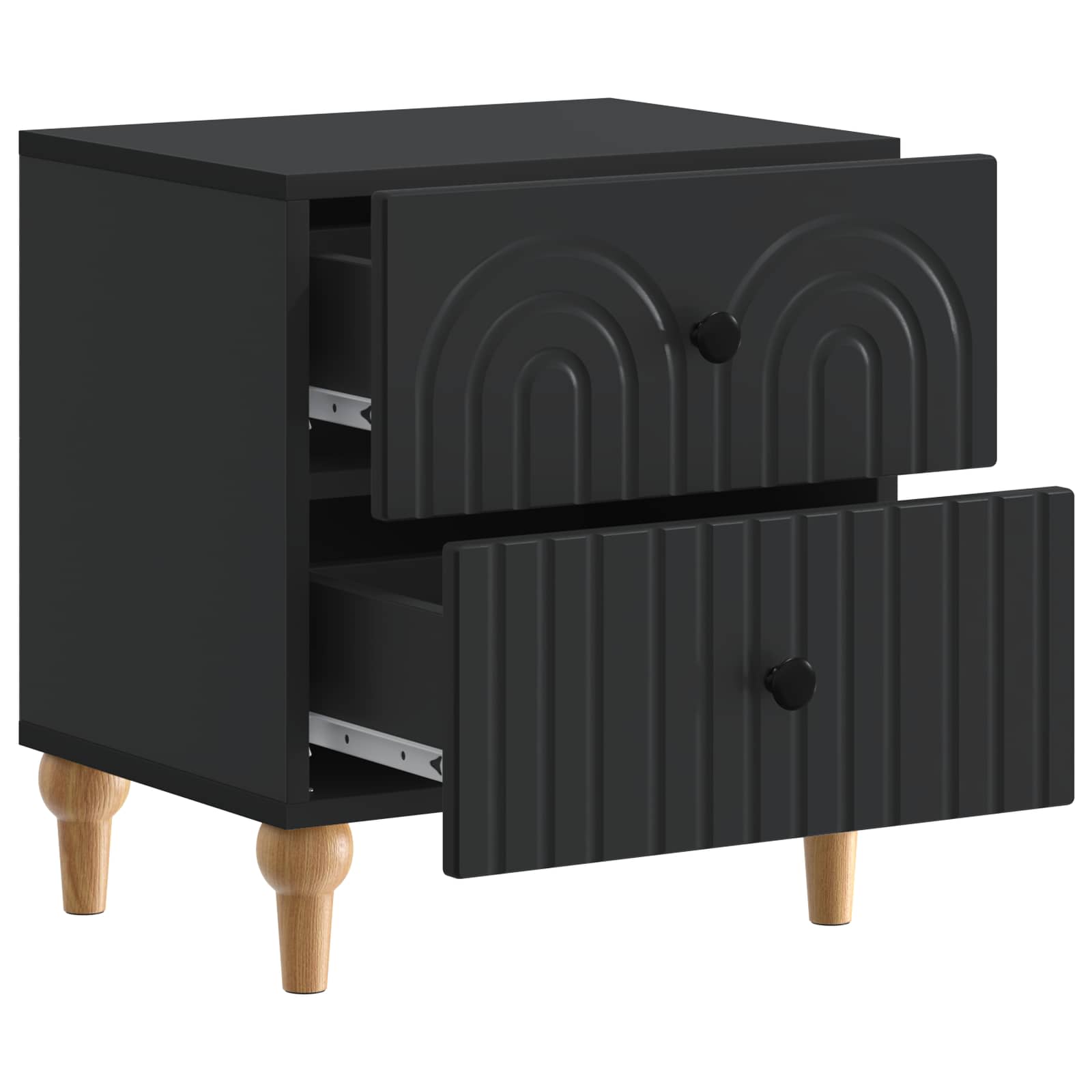 vidaXL Szafka Nocna 2 pcs Czarny 43 x 34,5 x 48 cm Drewno inżynieryjne