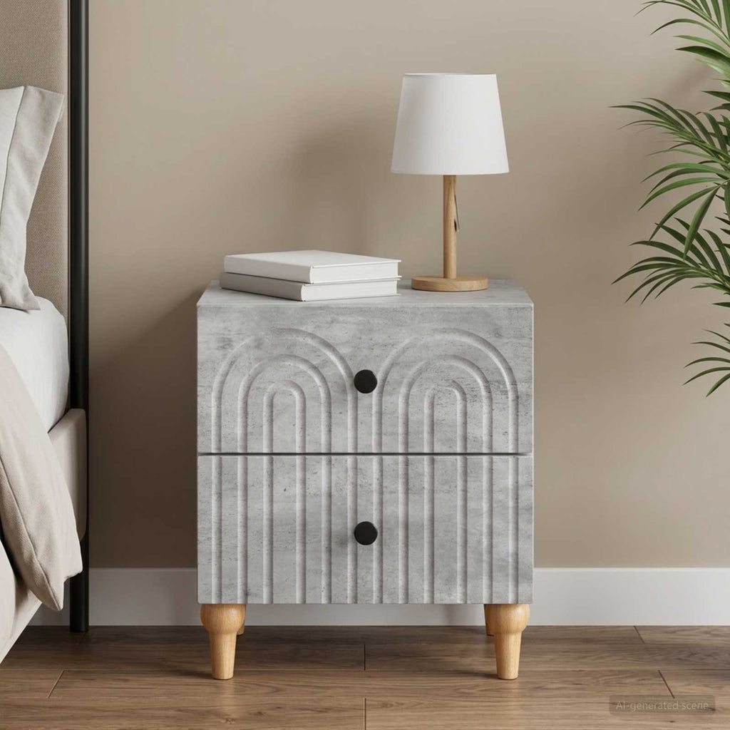 vidaXL Szafka Nocna z szufladą Betonowy szary 43 x 34,5 x 48 cm
