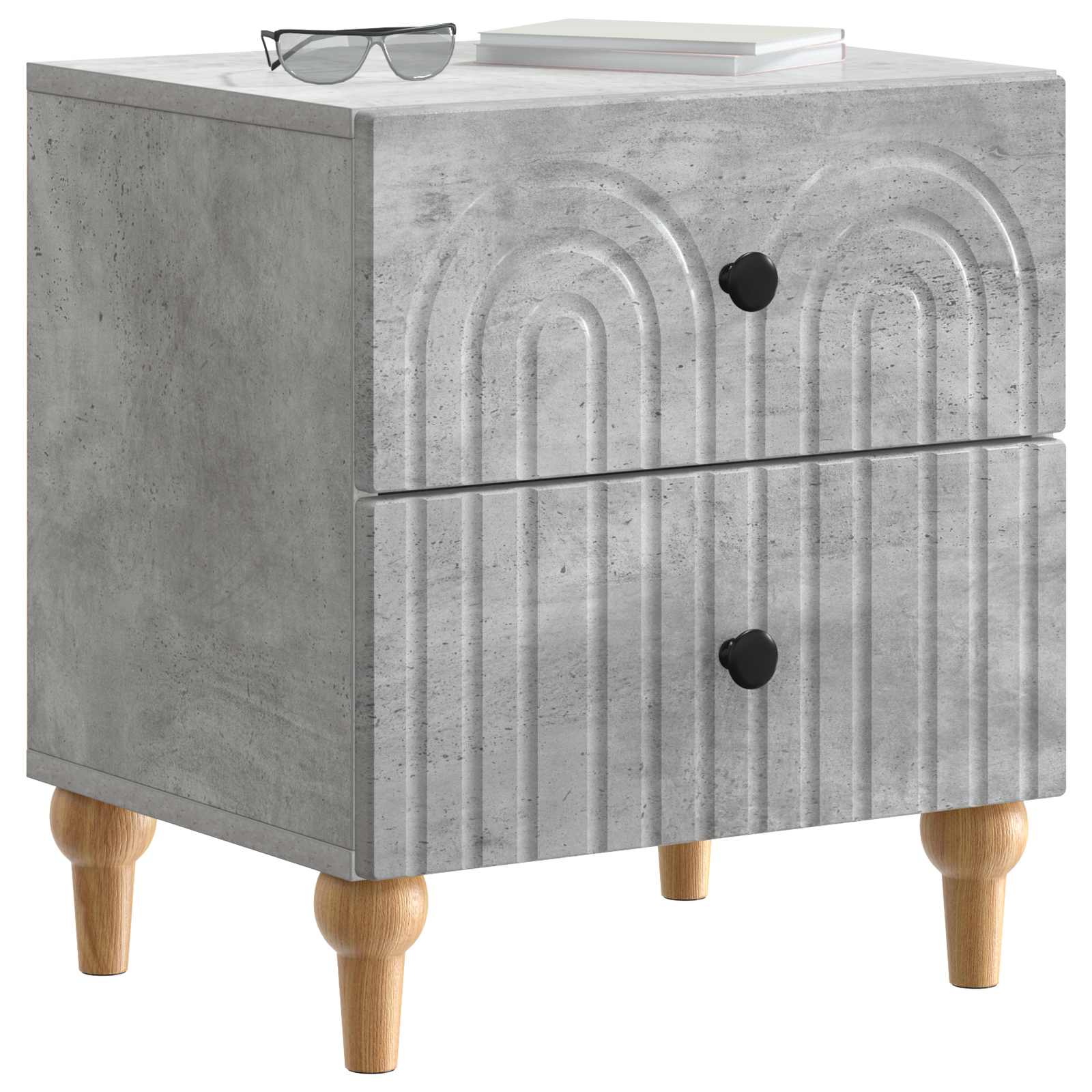 vidaXL Szafka Nocna z szufladą Betonowy szary 43 x 34,5 x 48 cm