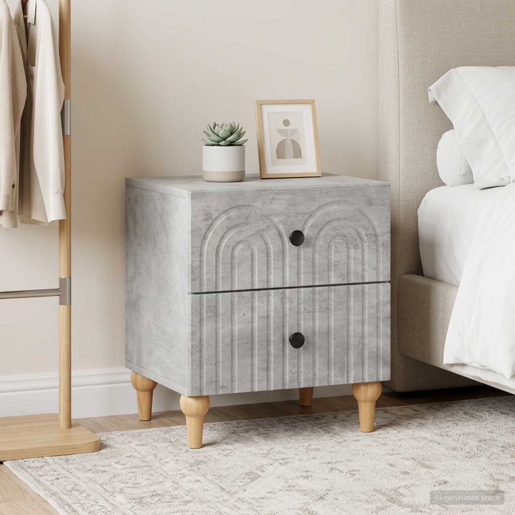 vidaXL Szafka Nocna 2 szt. Betonowy szary 43 x 34,5 x 48 cm