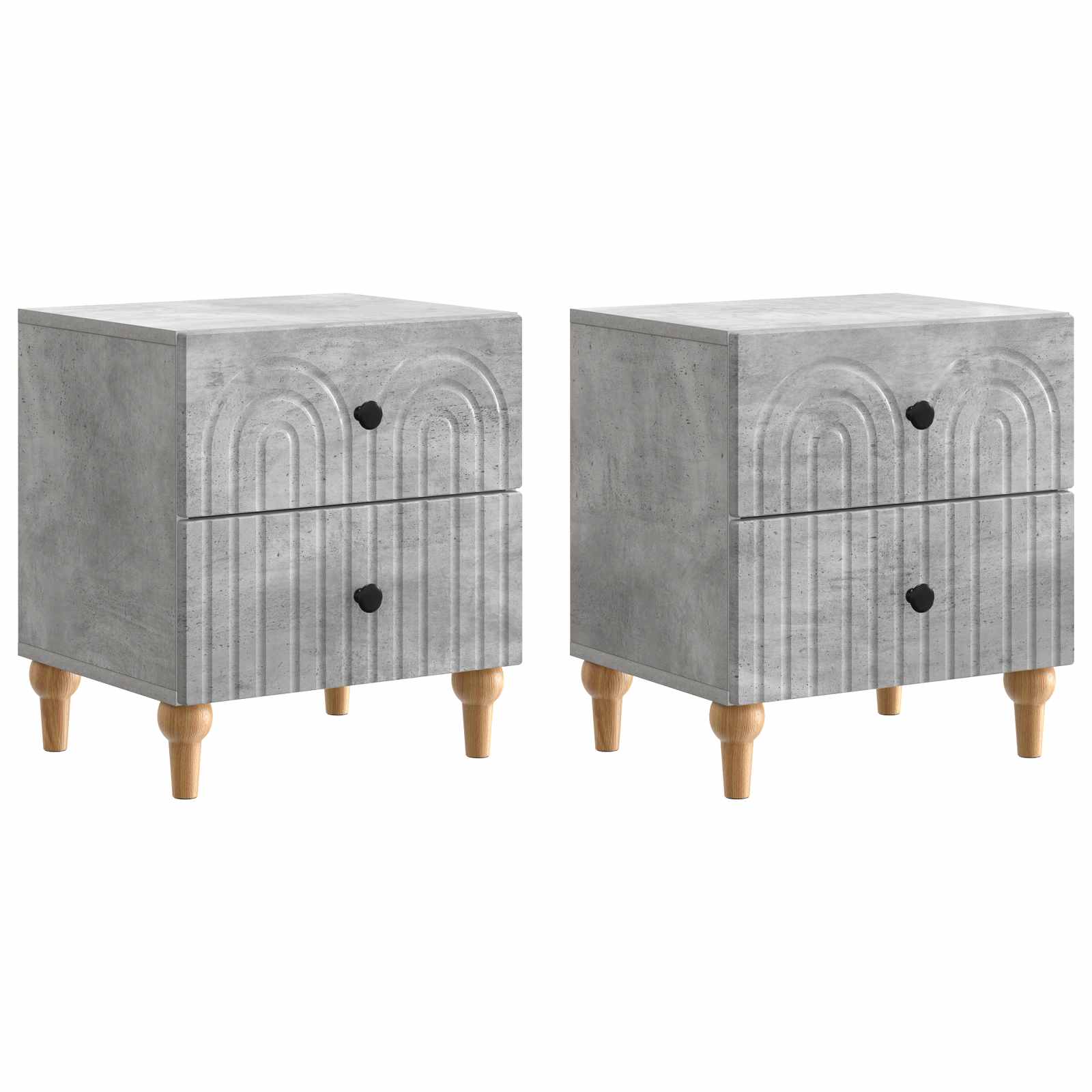 vidaXL Szafka Nocna 2 szt. Betonowy szary 43 x 34,5 x 48 cm