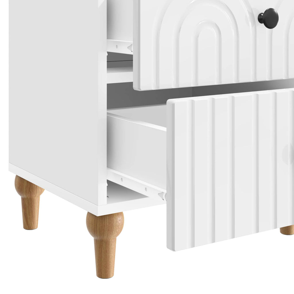 vidaXL Szafka Nocna 2 pcs Biały wysoki połysk 43 x 34,5 x 48 cm