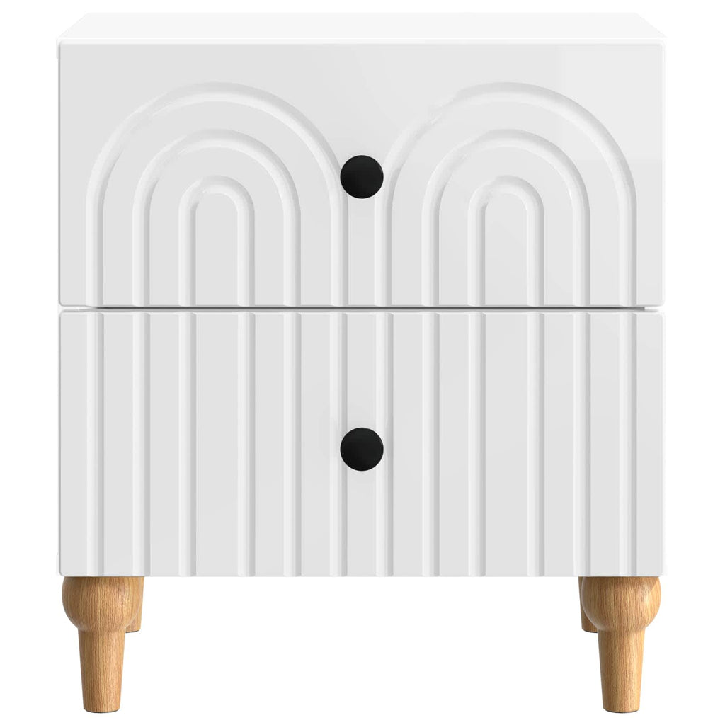 vidaXL Szafka Nocna 2 pcs Biały wysoki połysk 43 x 34,5 x 48 cm