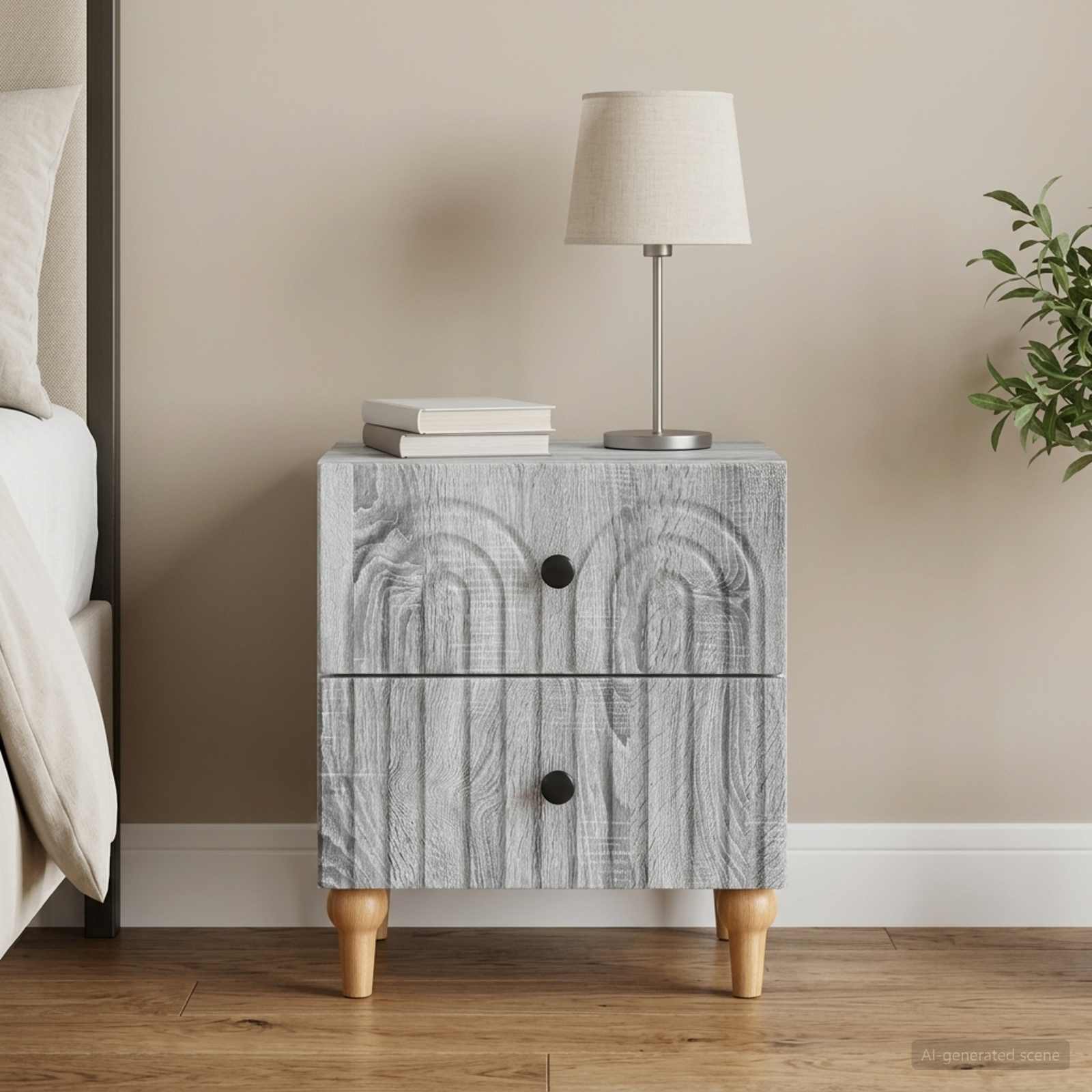 vidaXL Szafka Nocna Szary Sonoma 43 x 34,5 x 48 cm Drewno inżynieryjne