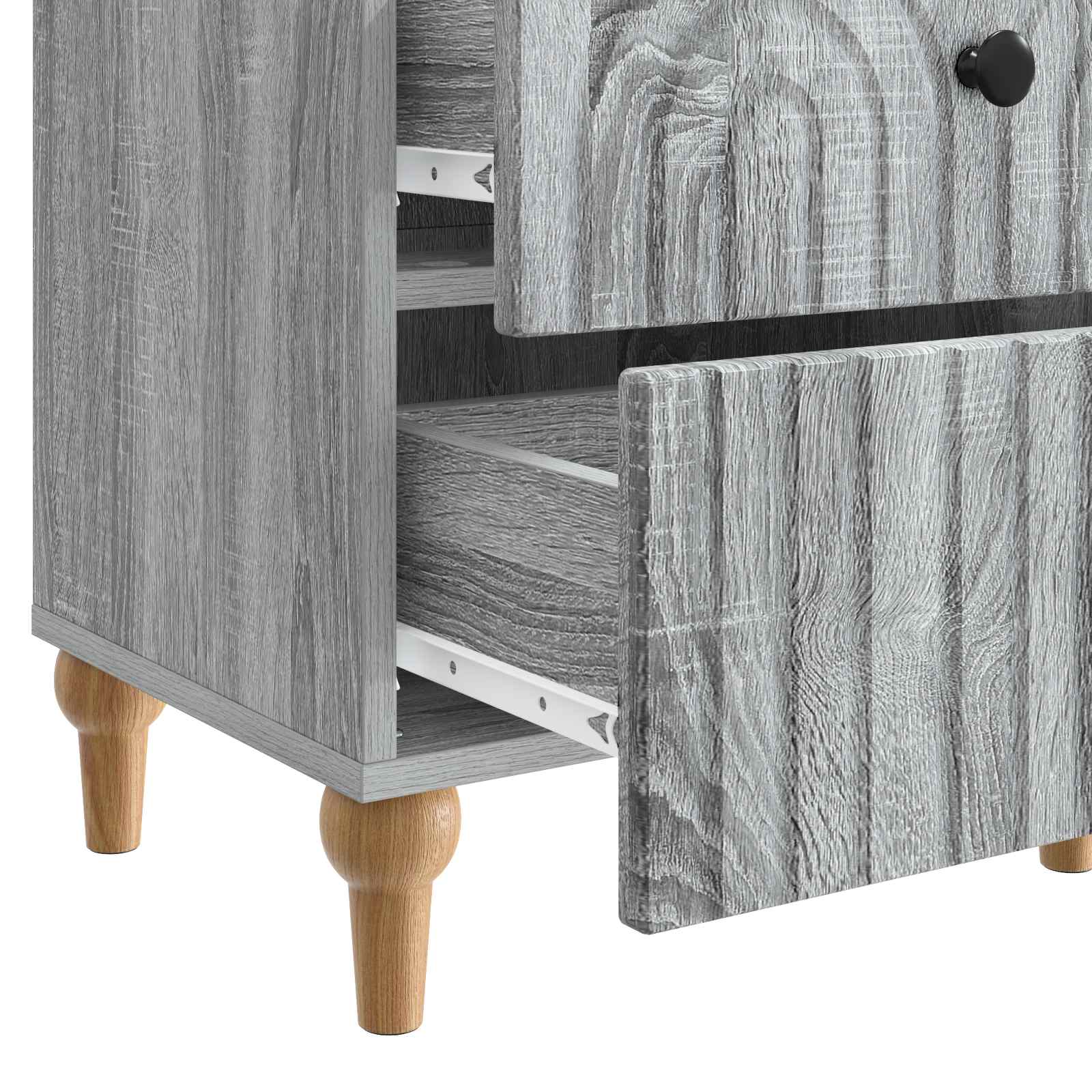 vidaXL Szafka Nocna z szufladą 2 pcs Szary Sonoma 43 x 34,5 x 48 cm
