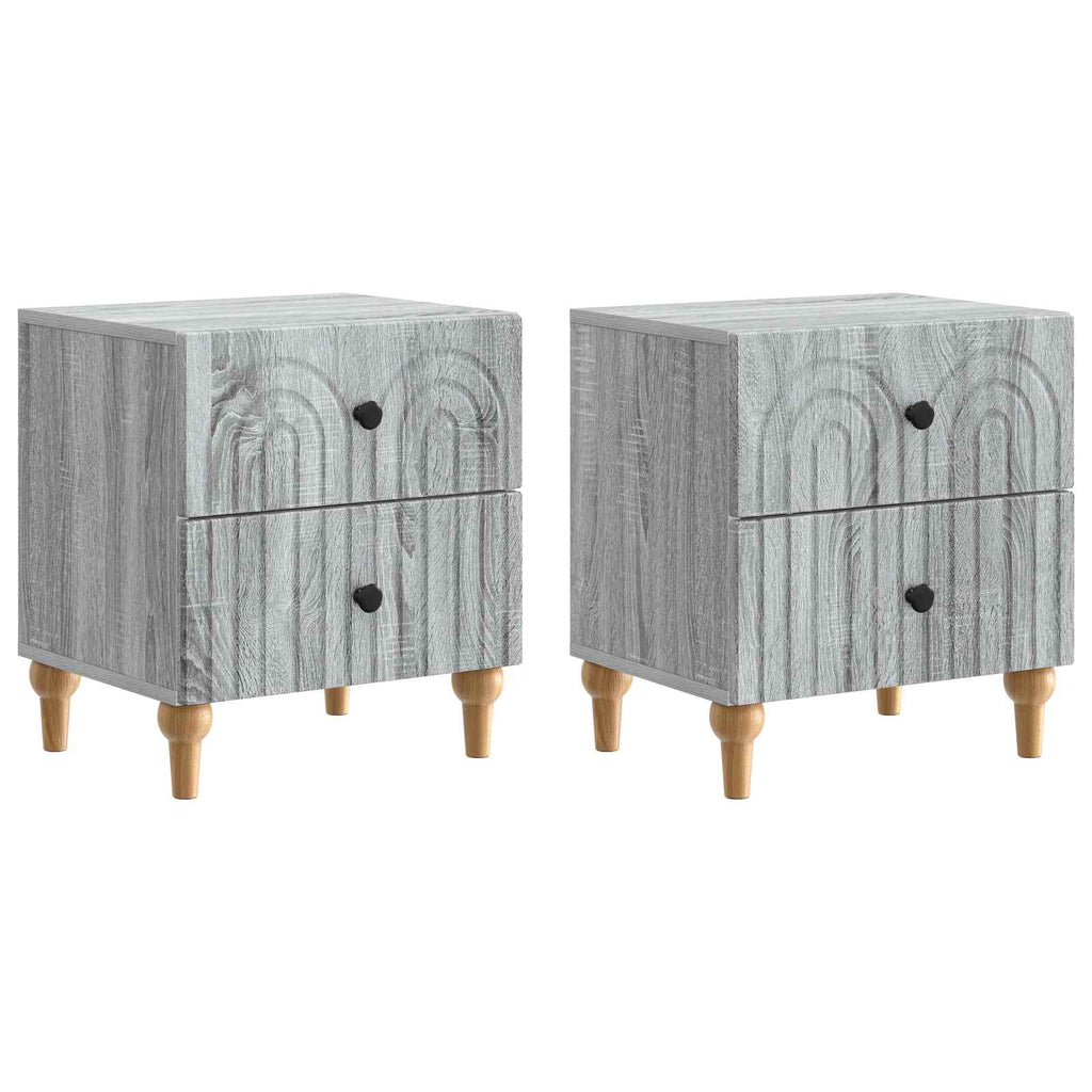 vidaXL Szafka Nocna z szufladą 2 pcs Szary Sonoma 43 x 34,5 x 48 cm