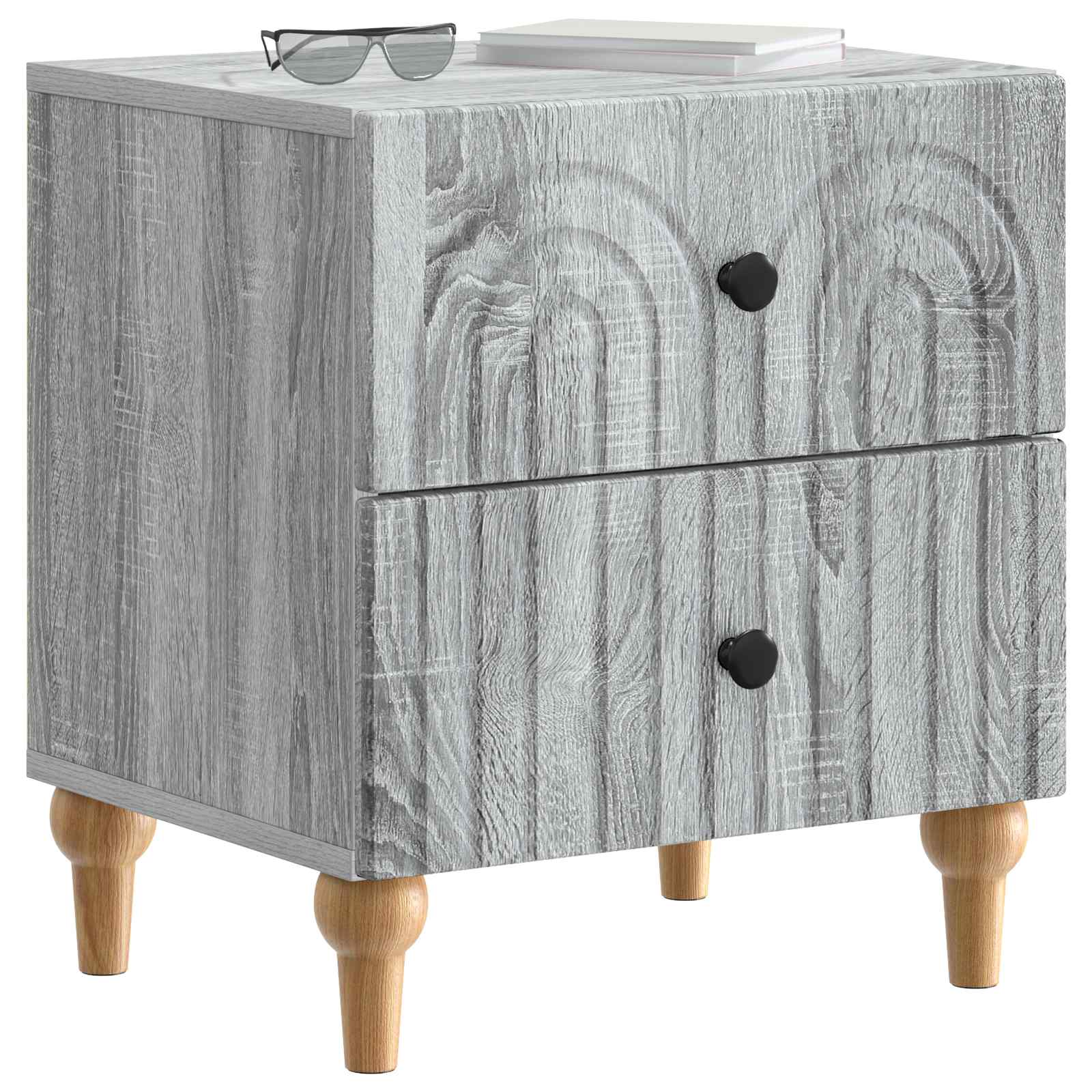 vidaXL Szafka Nocna z szufladą 2 pcs Szary Sonoma 43 x 34,5 x 48 cm