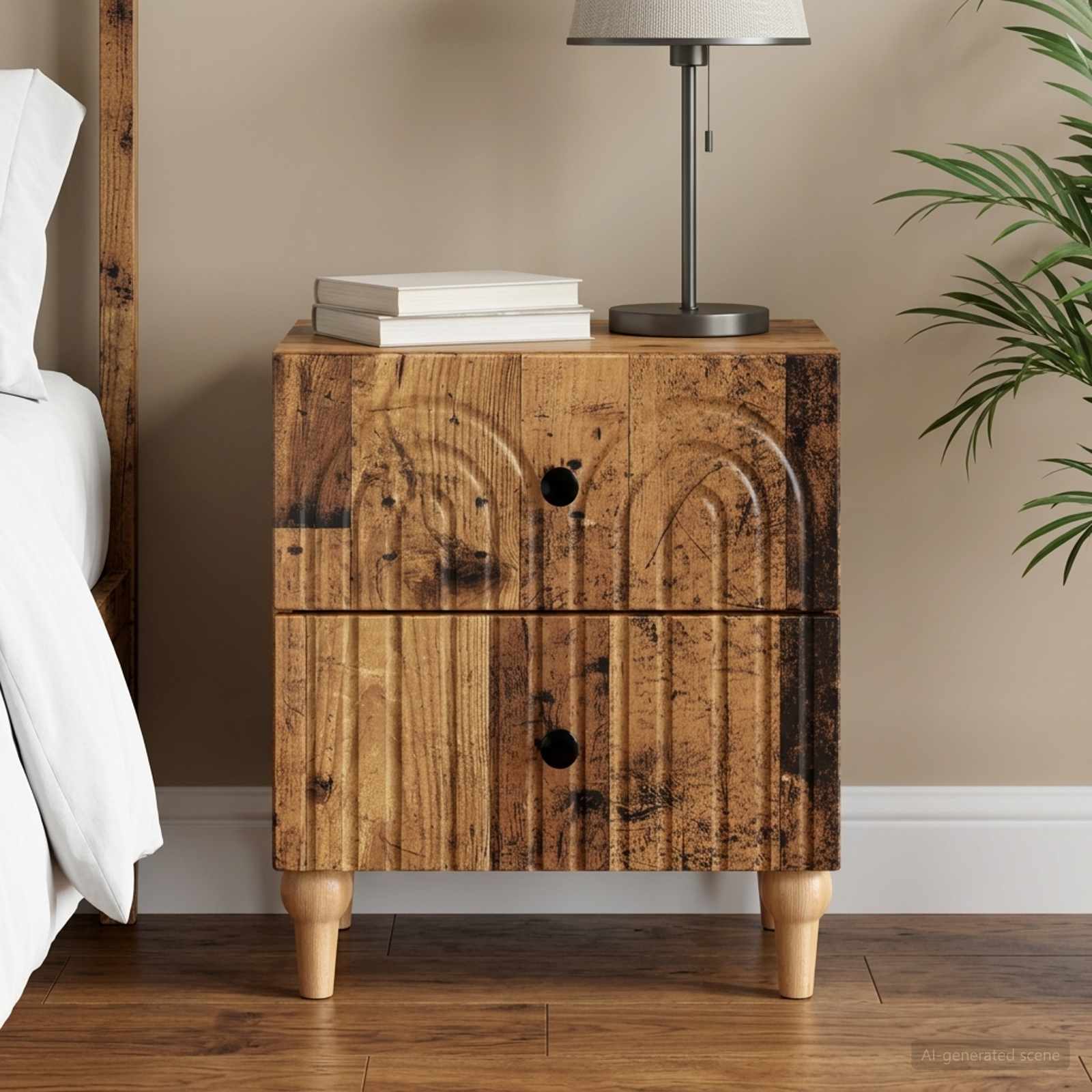vidaXL Szafka Nocna Stare drewno 43 x 34,5 x 48 cm Drewno inżynieryjne