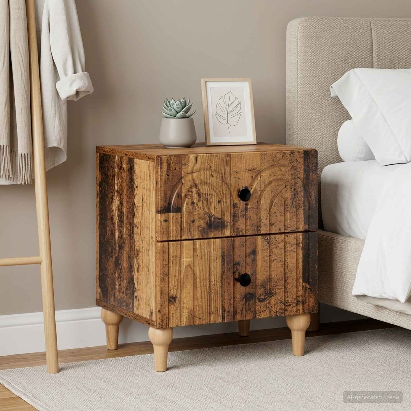 vidaXL Szafka Nocna 2 szt. Stare drewno 43 x 34,5 x 48 cm