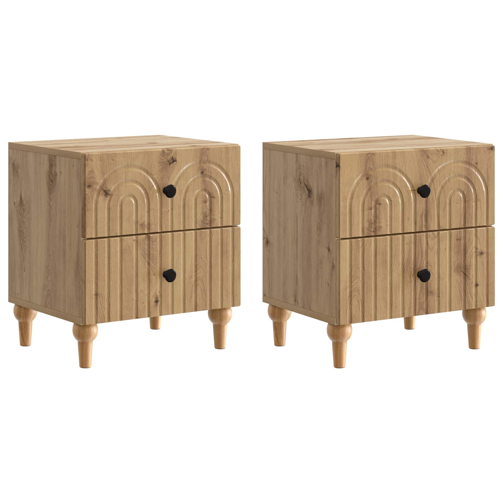 vidaXL Szafka Nocna z szufladą 2 pcs Dąb artisan 43 x 34,5 x 48 cm