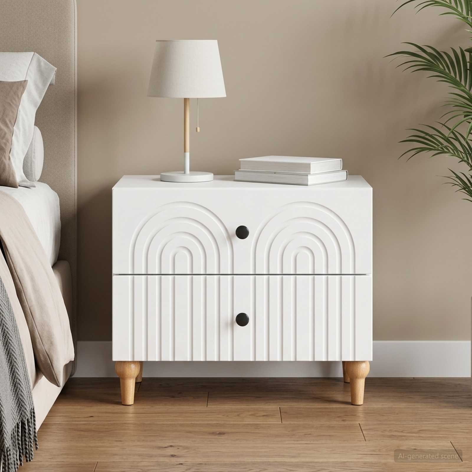 vidaXL Szafka Nocna Biały 62 x 34,5 x 48 cm Drewno inżynieryjne