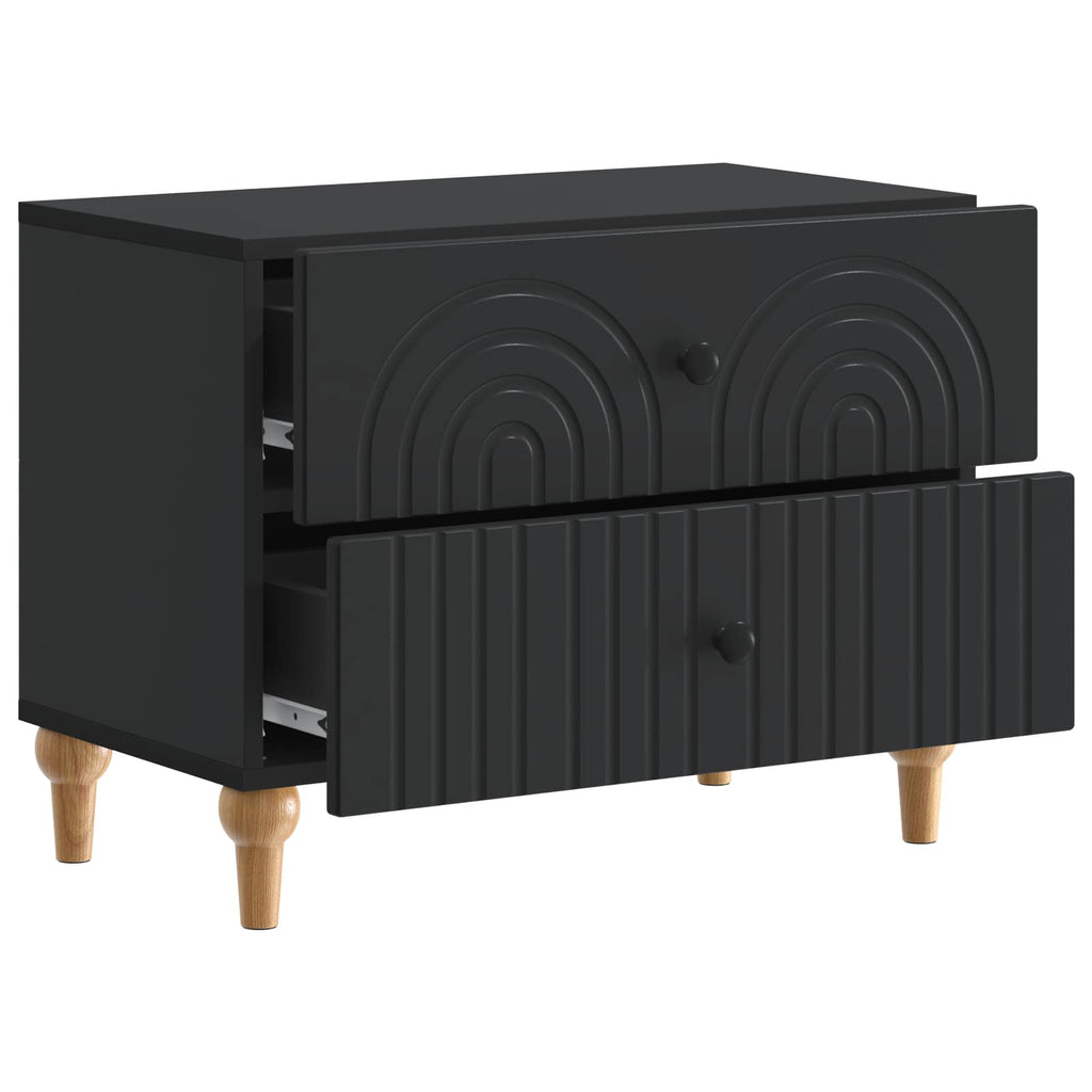 vidaXL Szafka Nocna Czarny 62 x 34,5 x 48 cm Drewno inżynieryjne