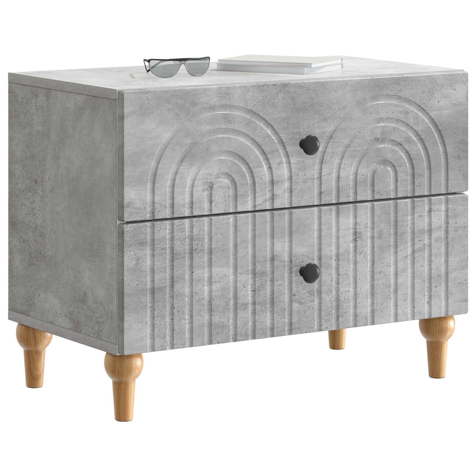 vidaXL Szafka Nocna z szufladą Betonowy szary 62 x 34,5 x 48 cm