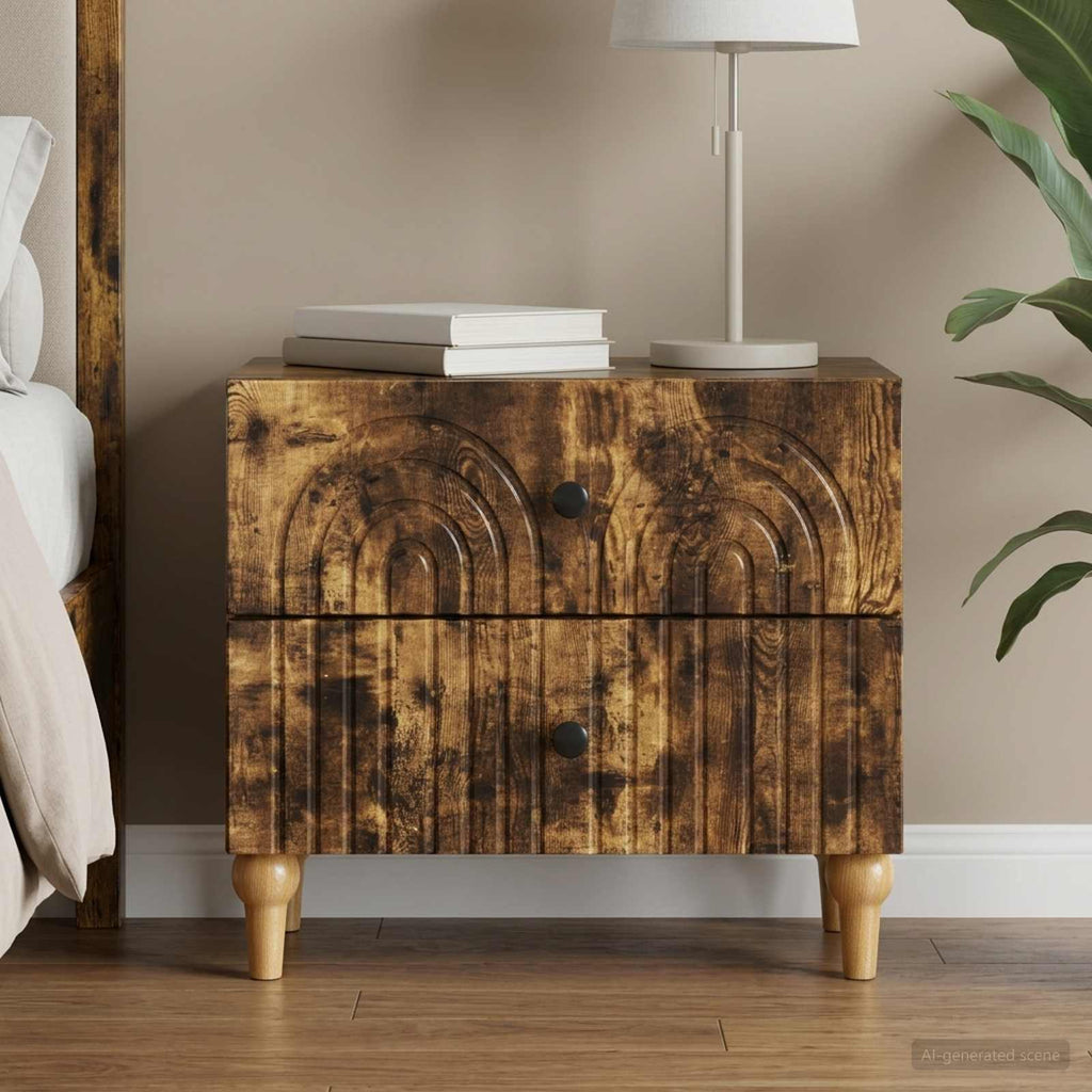 vidaXL Szafka Nocna Dąb wędzony 62 x 34,5 x 48 cm Drewno inżynieryjne