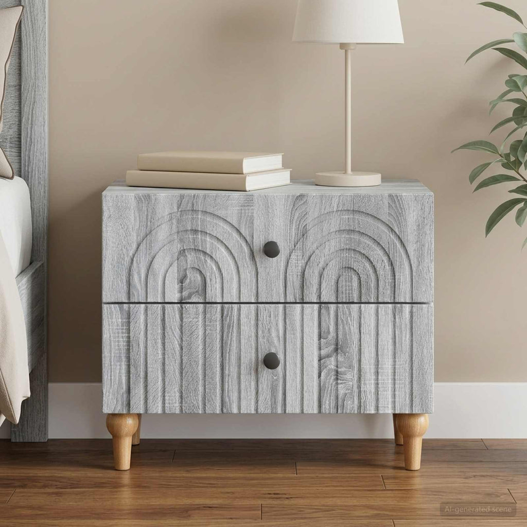 vidaXL Szafka Nocna Szary Sonoma 62 x 34,5 x 48 cm Drewno inżynieryjne
