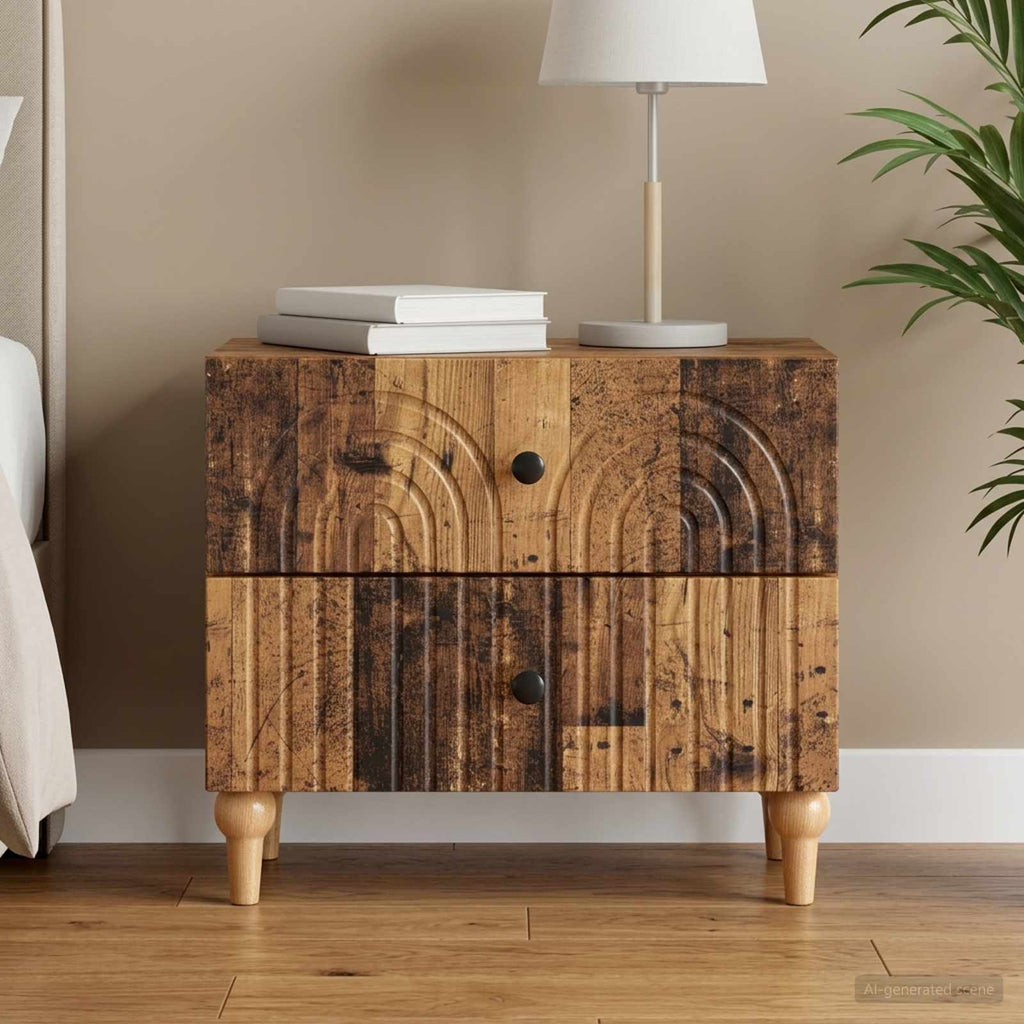 vidaXL Szafka Nocna Stare drewno 62 x 34,5 x 48 cm Drewno inżynieryjne