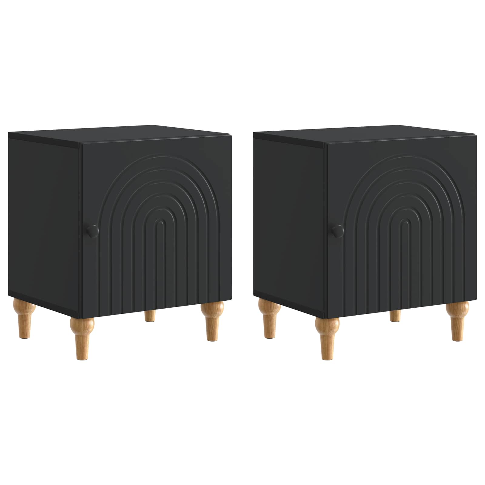 vidaXL Szafka Nocna 2 pcs Czarny 43 x 34,5 x 50 cm Drewno inżynieryjne