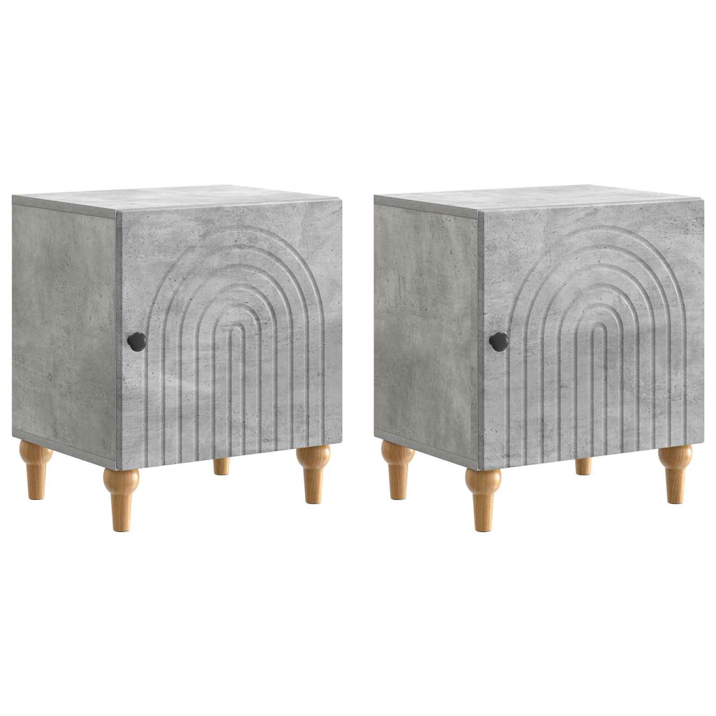 vidaXL Szafka Nocna 2 pcs Betonowy szary 43 x 34,5 x 50 cm