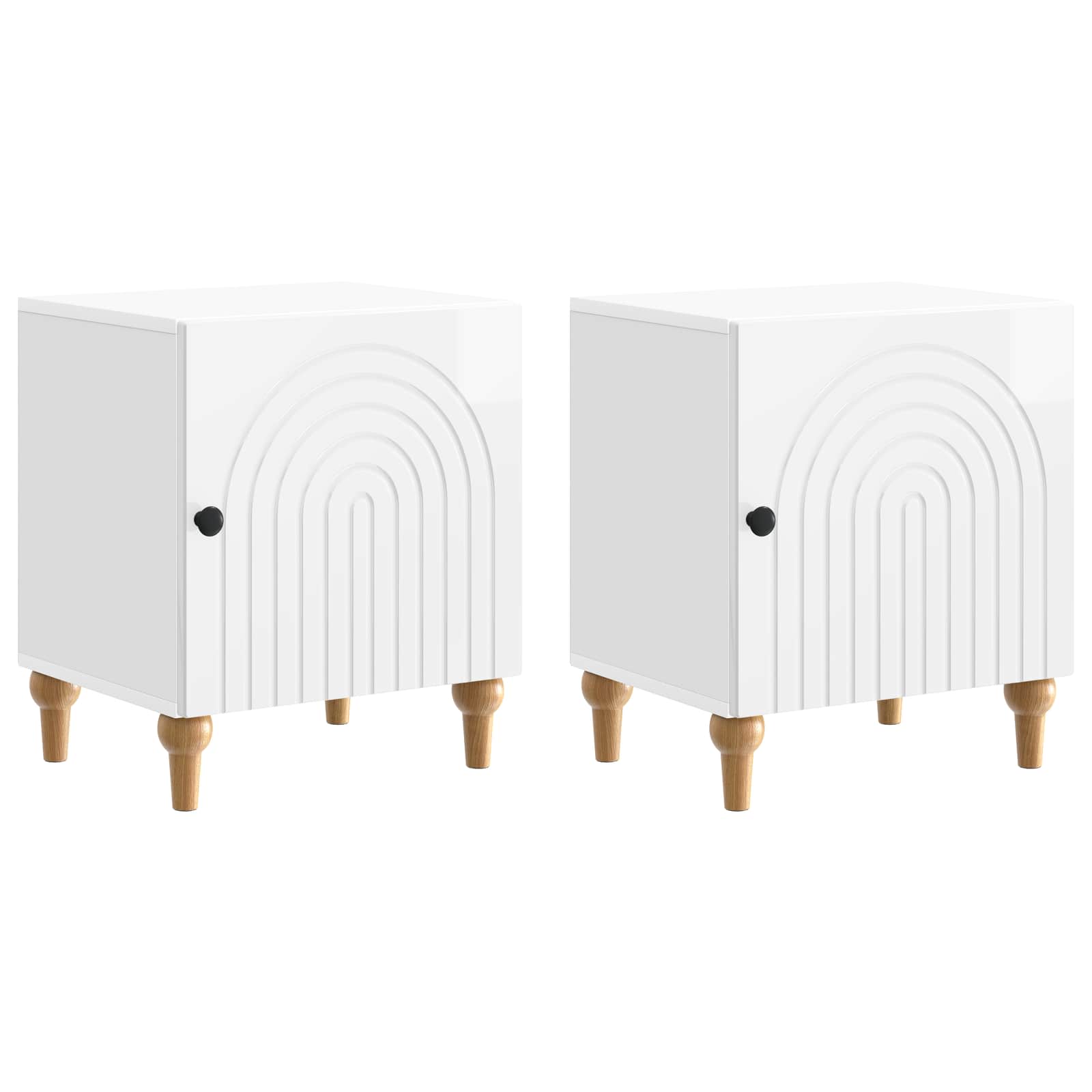 vidaXL Szafka Nocna 2 pcs Biały wysoki połysk 43 x 34,5 x 50 cm