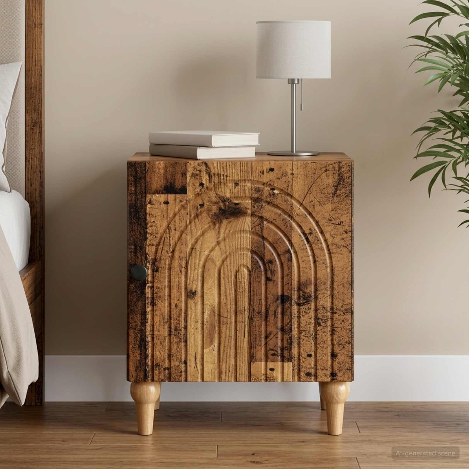 vidaXL Szafka Nocna Stare drewno 43 x 34,5 x 50 cm Drewno inżynieryjne
