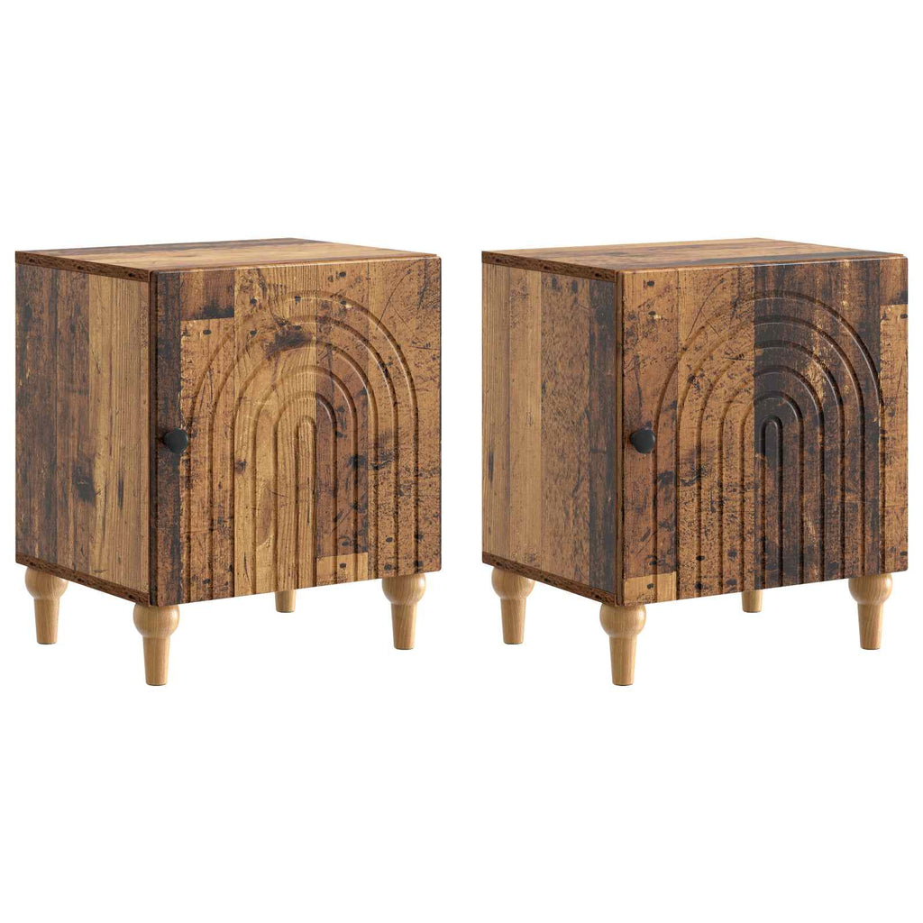 vidaXL Szafka Nocna 2 pcs Stare drewno 43 x 34,5 x 50 cm