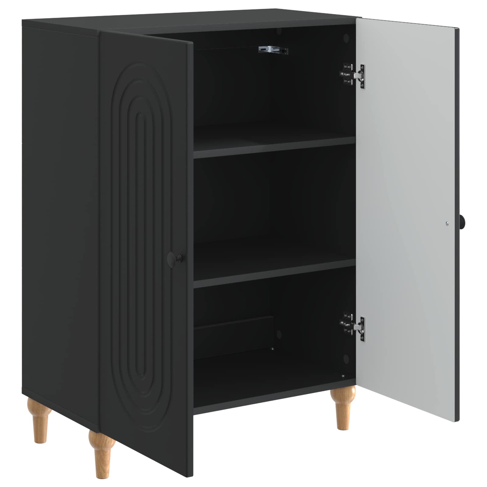 vidaXL Bufet Czarny 66 x 34,5 x 90 cm Drewno inżynieryjne