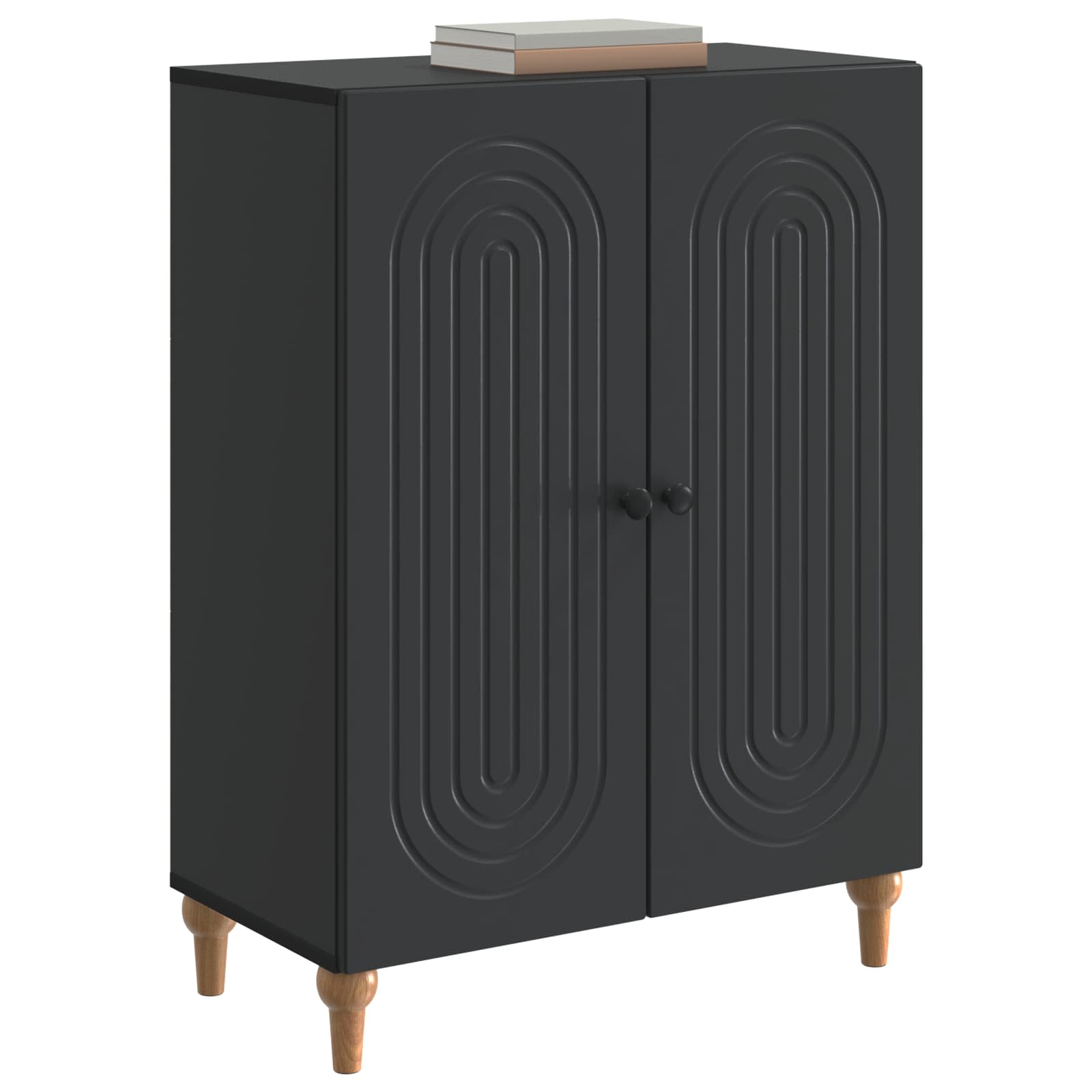 vidaXL Bufet Czarny 66 x 34,5 x 90 cm Drewno inżynieryjne