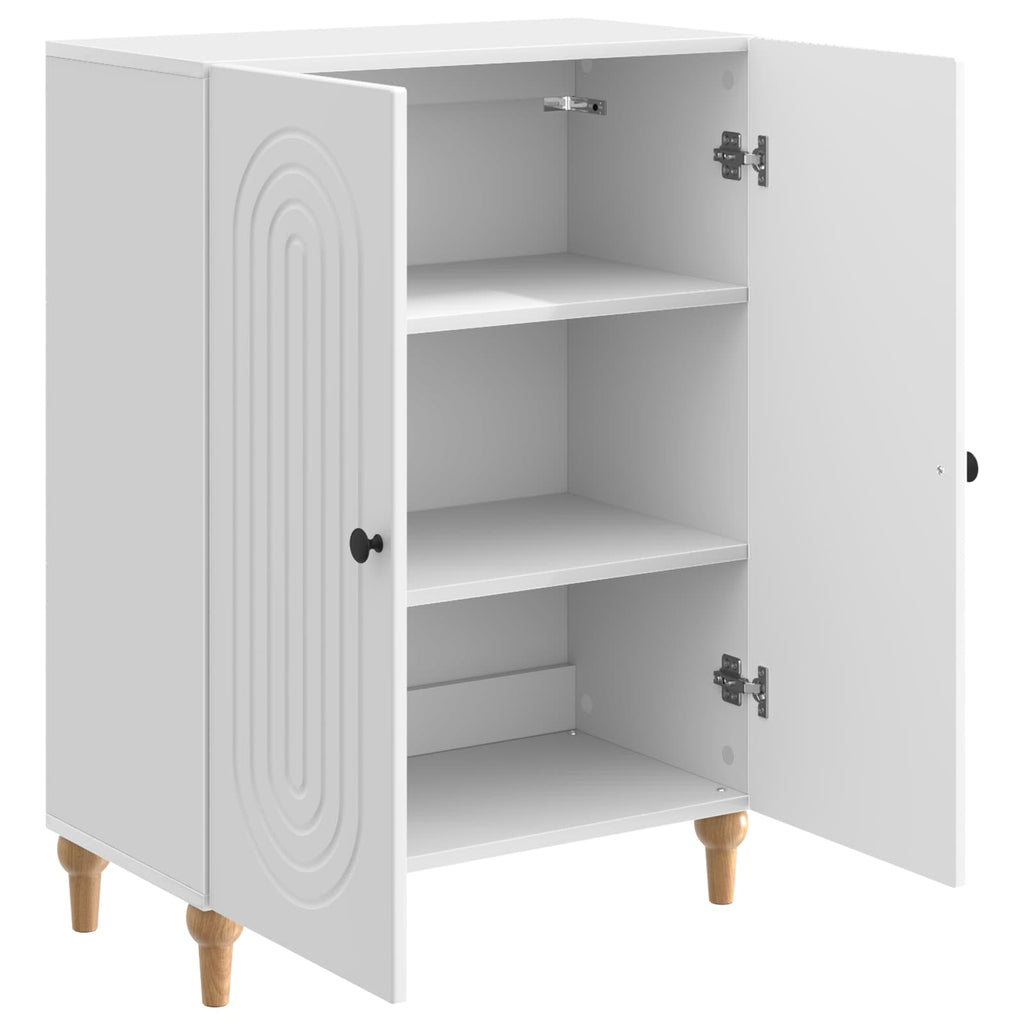 vidaXL Bufet Biały wysoki połysk 66 x 34,5 x 90 cm Drewno inżynieryjne