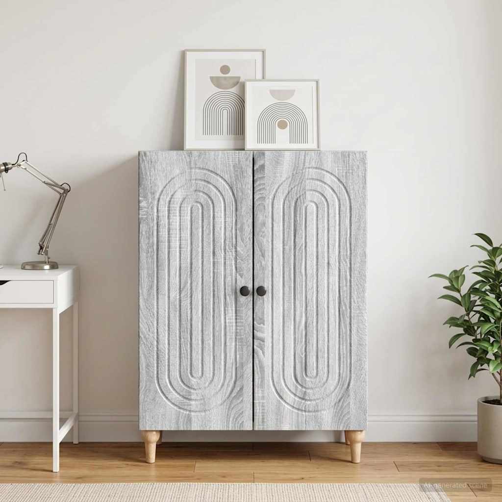 vidaXL Bufet Szary Sonoma 66 x 34,5 x 90 cm Drewno inżynieryjne
