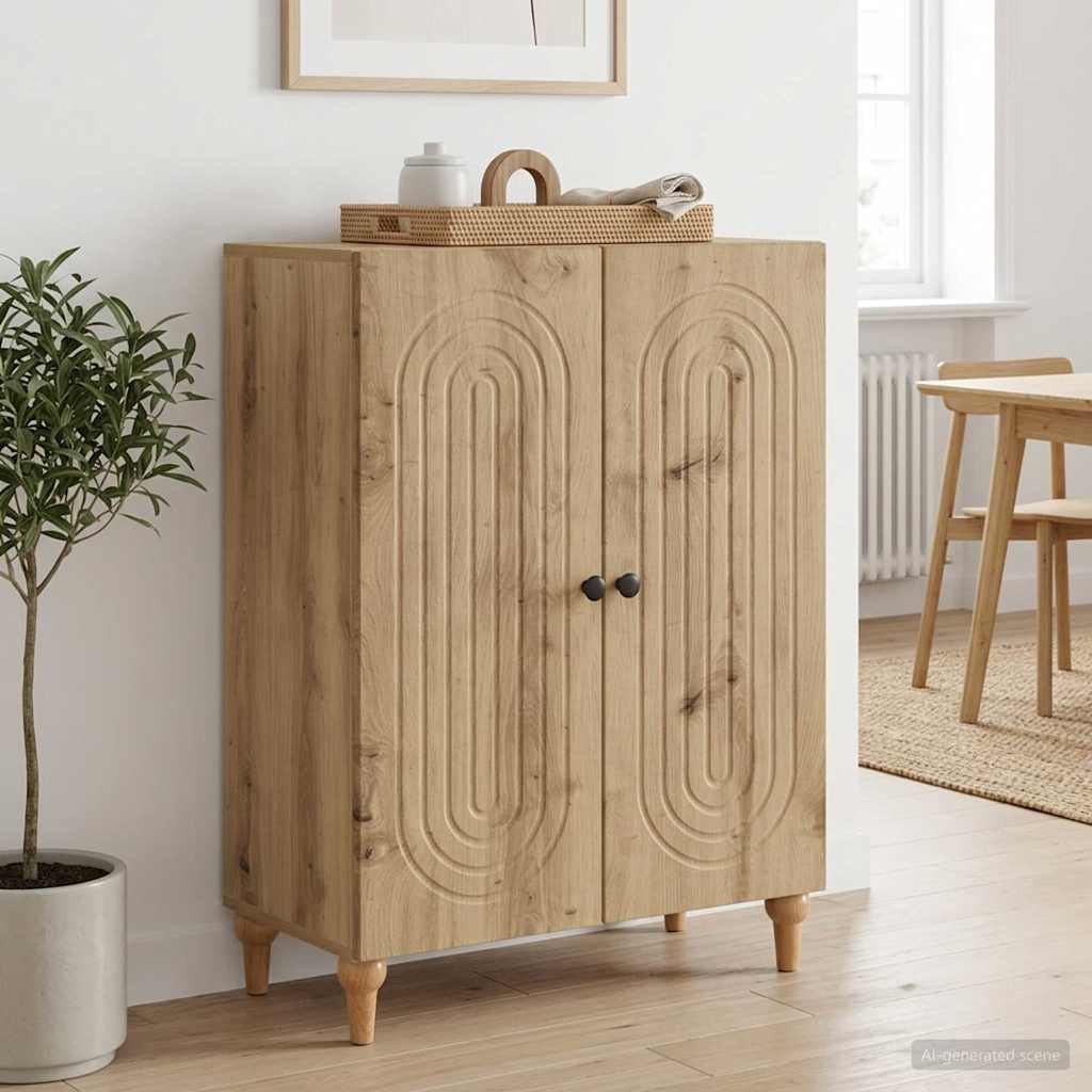 vidaXL Bufet Dąb artisan 66 x 34,5 x 90 cm Drewno inżynieryjne