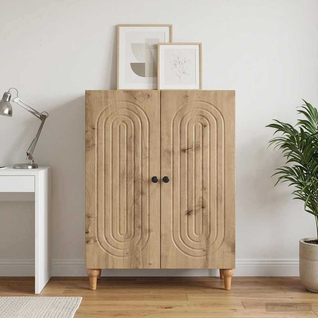 vidaXL Bufet Dąb artisan 66 x 34,5 x 90 cm Drewno inżynieryjne