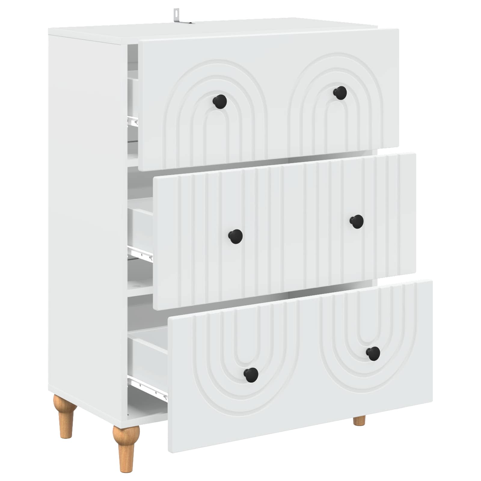 vidaXL Szafka z Szufladami Biały 66 x 34,5 x 90 cm Drewno inżynieryjne