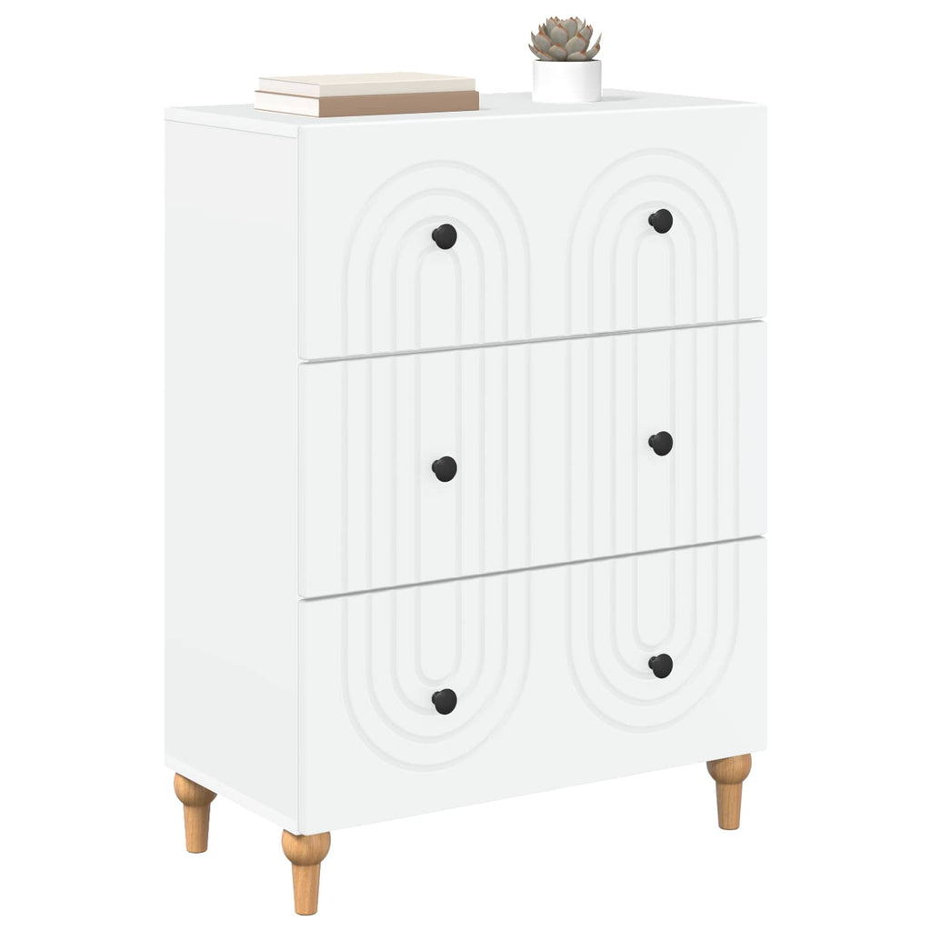 vidaXL Szafka z Szufladami Biały 66 x 34,5 x 90 cm Drewno inżynieryjne