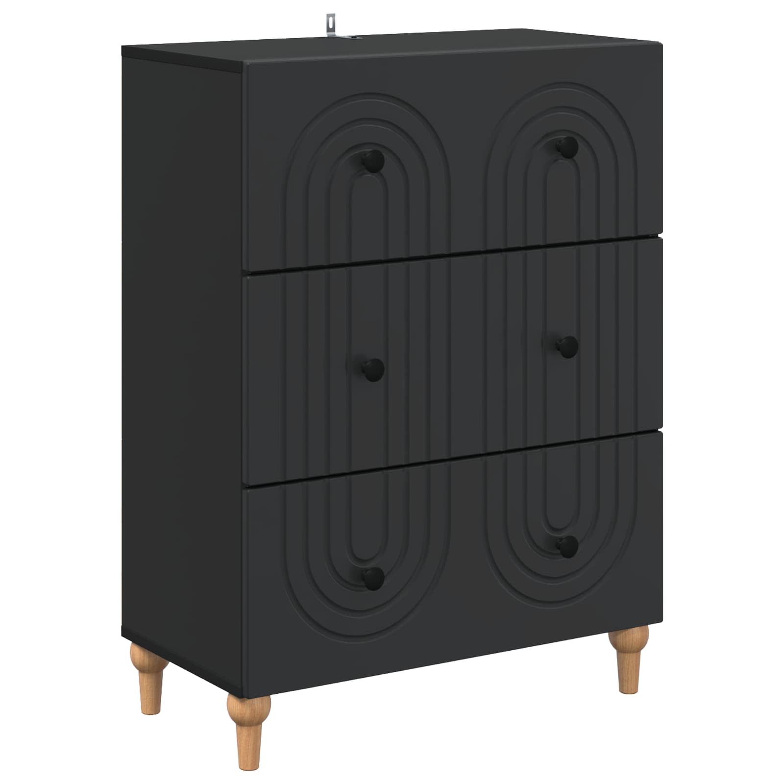 vidaXL Szafka z Szufladami Czarny 66 x 34,5 x 90 cm
