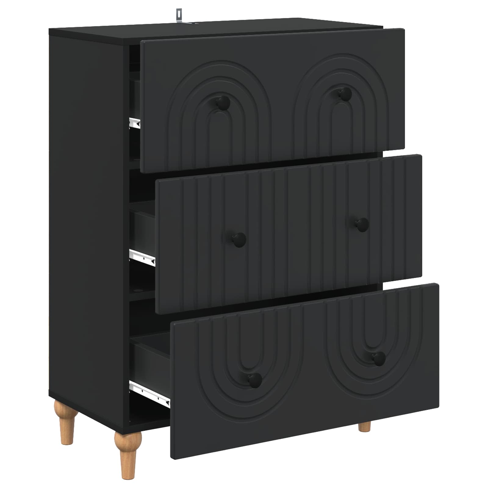 vidaXL Szafka z Szufladami Czarny 66 x 34,5 x 90 cm