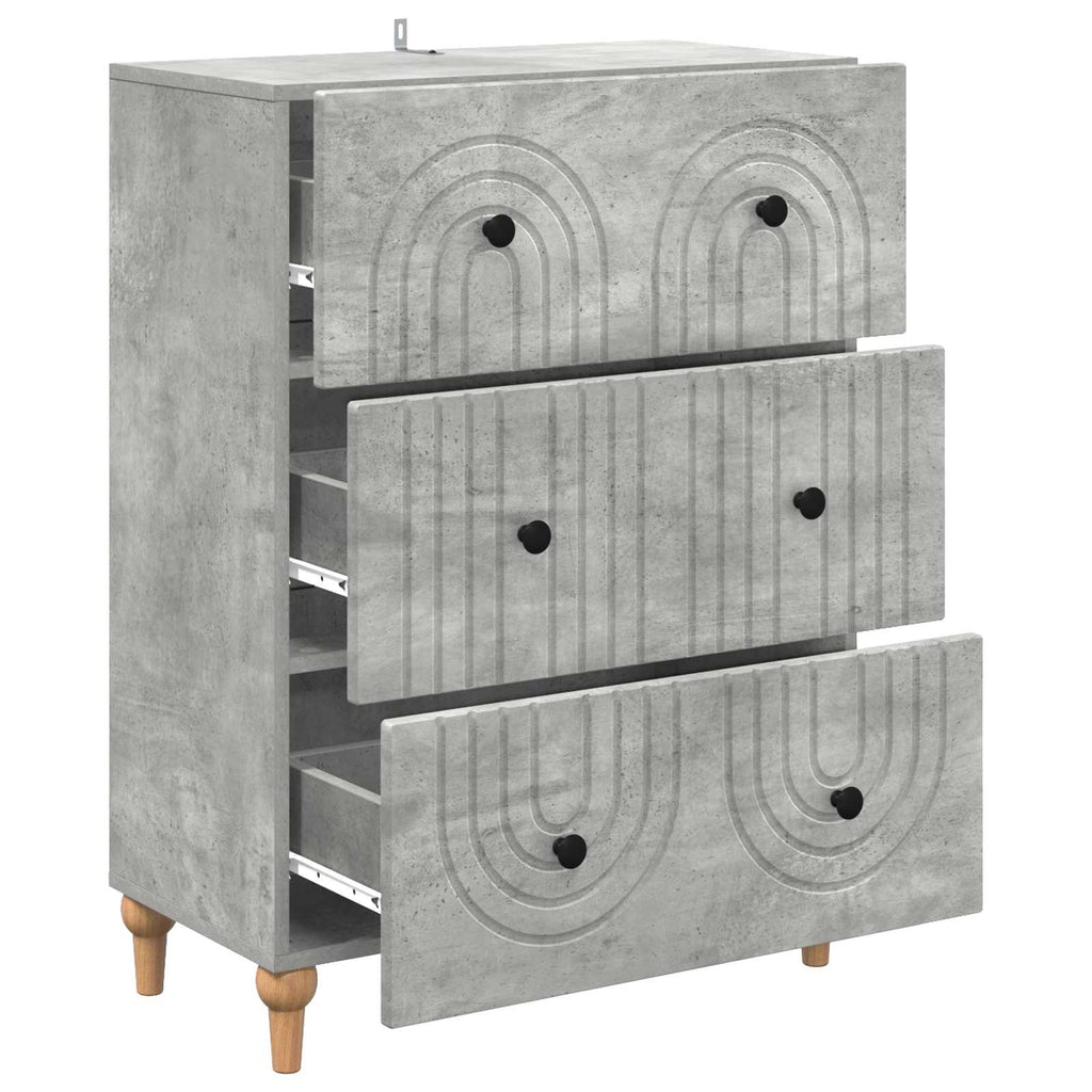 vidaXL Szafka z Szufladami Betonowy szary 66 x 34,5 x 90 cm