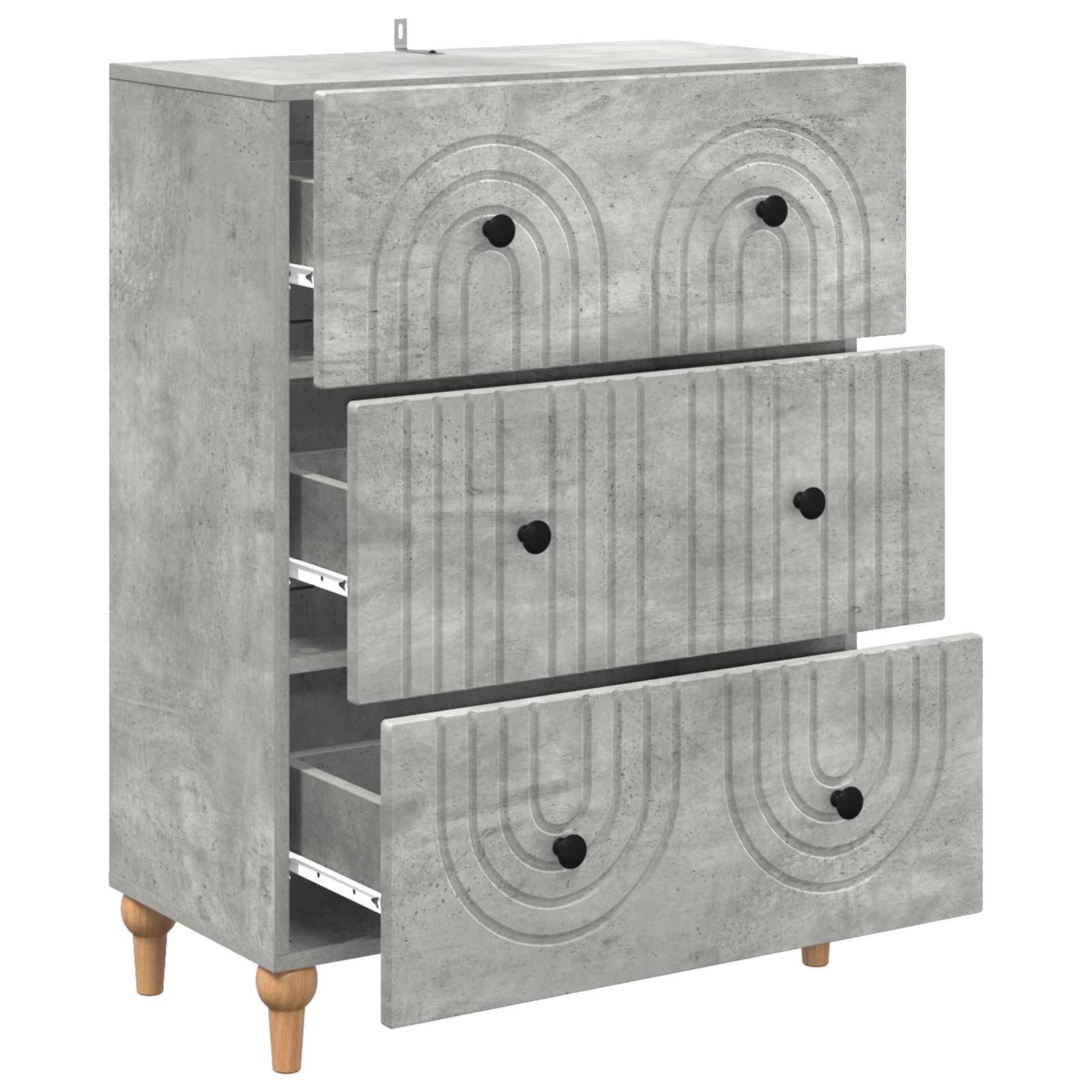 vidaXL Szafka z Szufladami Betonowy szary 66 x 34,5 x 90 cm